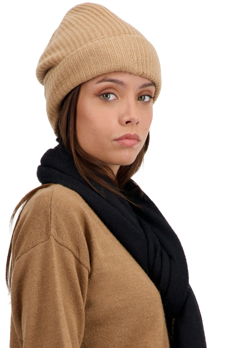 Bonnet en cachemire, 100 % Cachemire, mixte, grosse / 6 fils et +, tricot normal, Mahogany