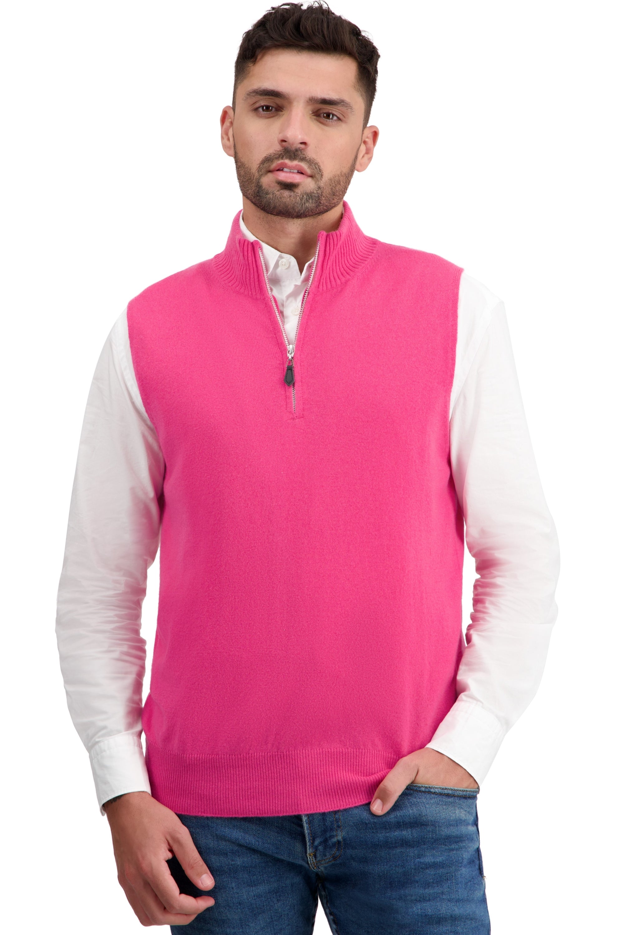 Texas en cachemire homme - rose shocking - Mahogany