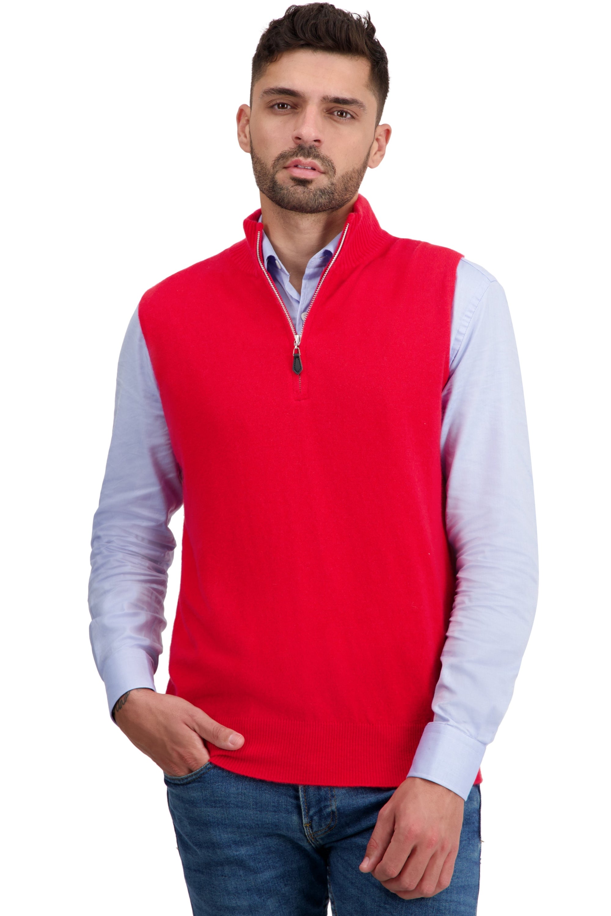 Texas en cachemire homme - rouge - Mahogany