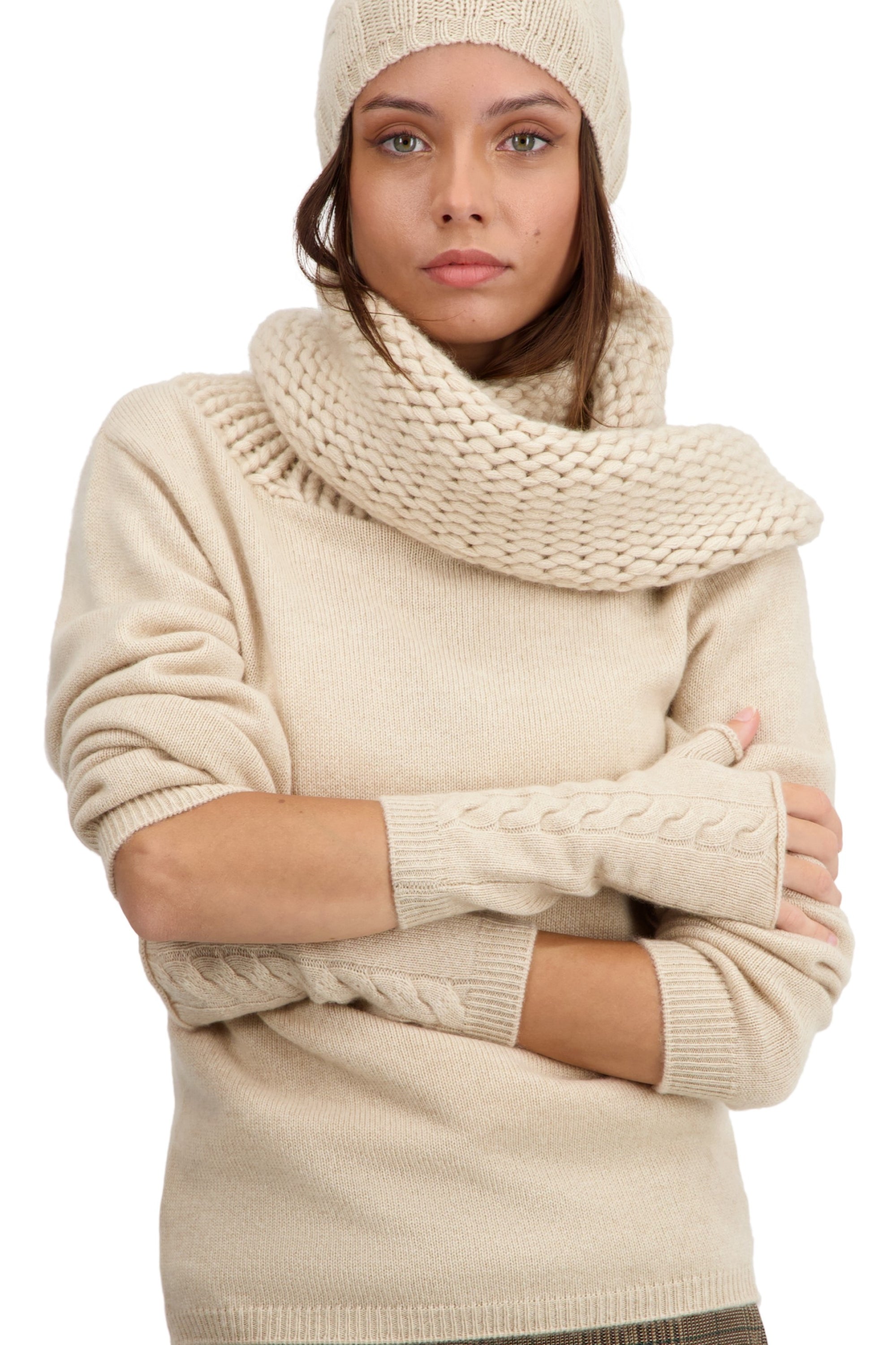 Tiktak en cachemire femme - natural beige - Mahogany