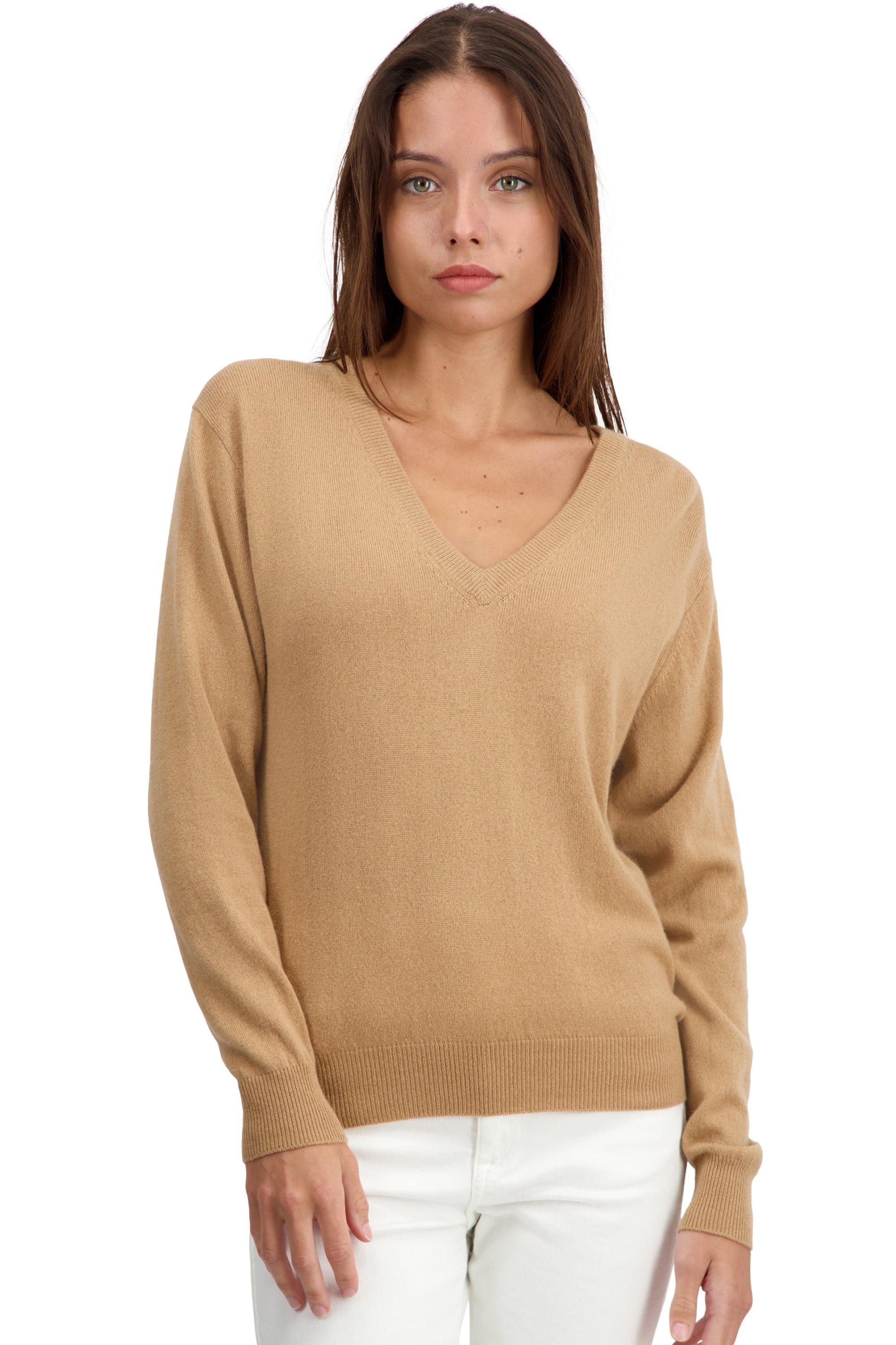 Tornade en cachemire femme - camel - Mahogany