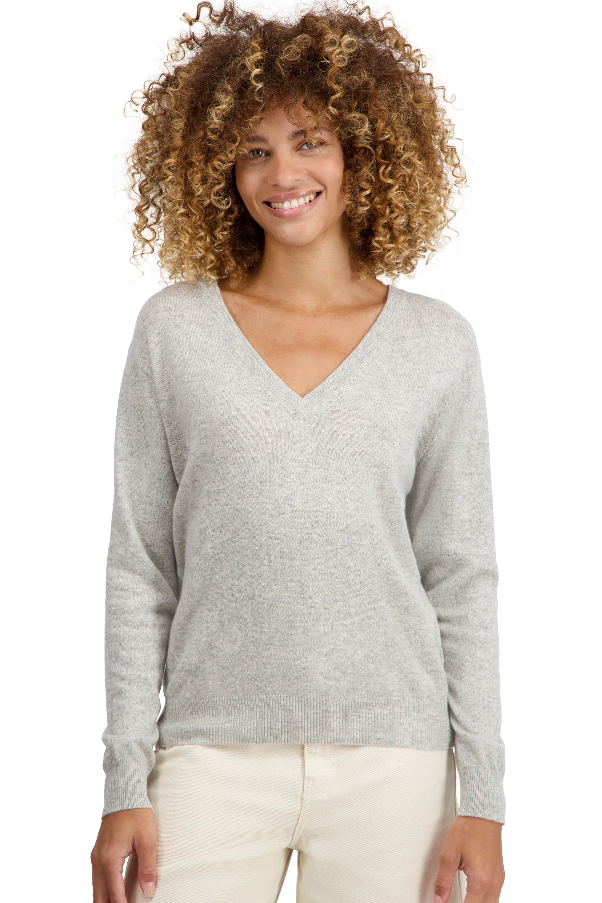 Tornade en cachemire femme - flanelle chiné - Mahogany
