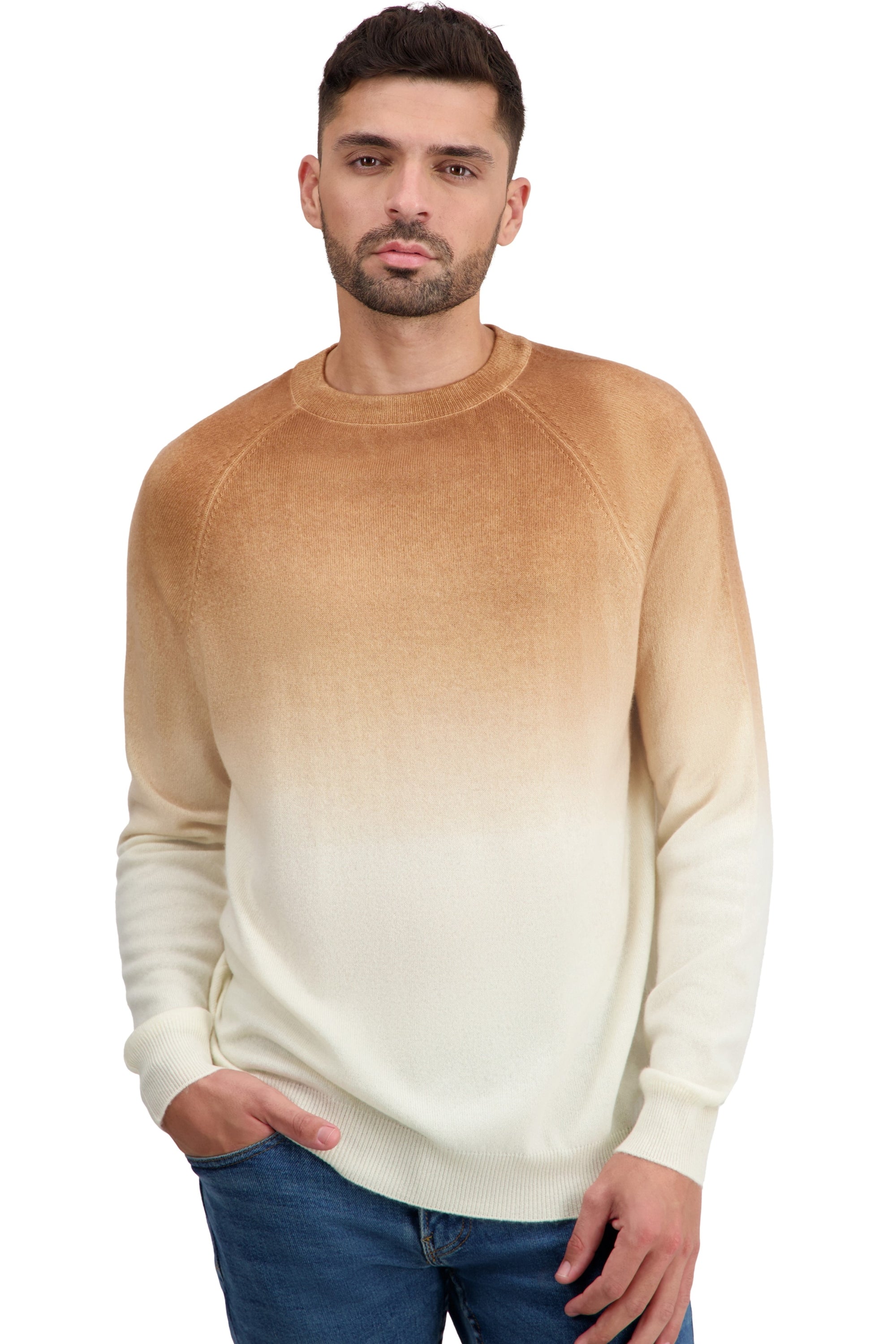 Ticino en cachemire homme - natural écru / camel - Mahogany