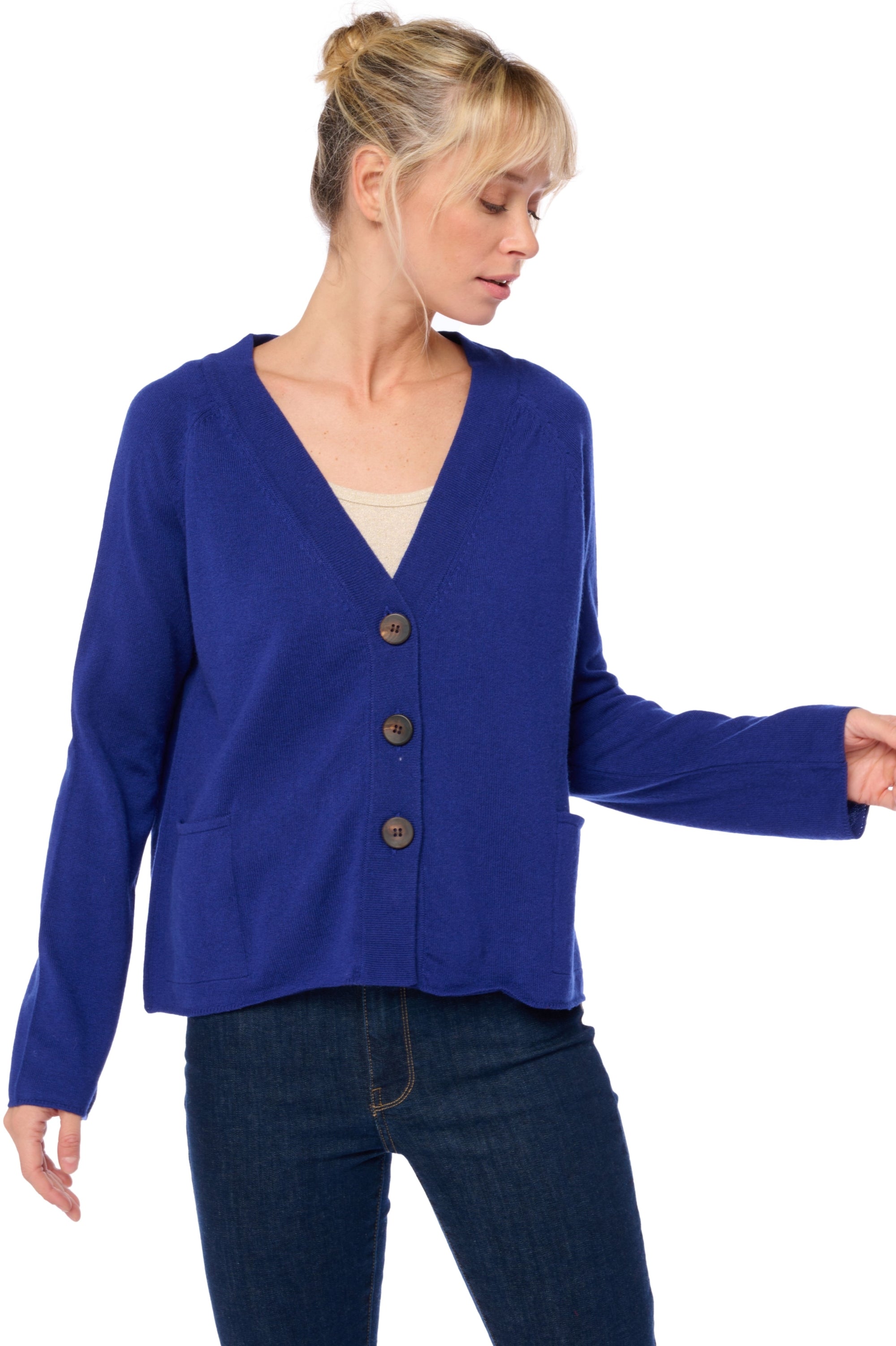 Chana en cachemire femme - ultra marine - Mahogany