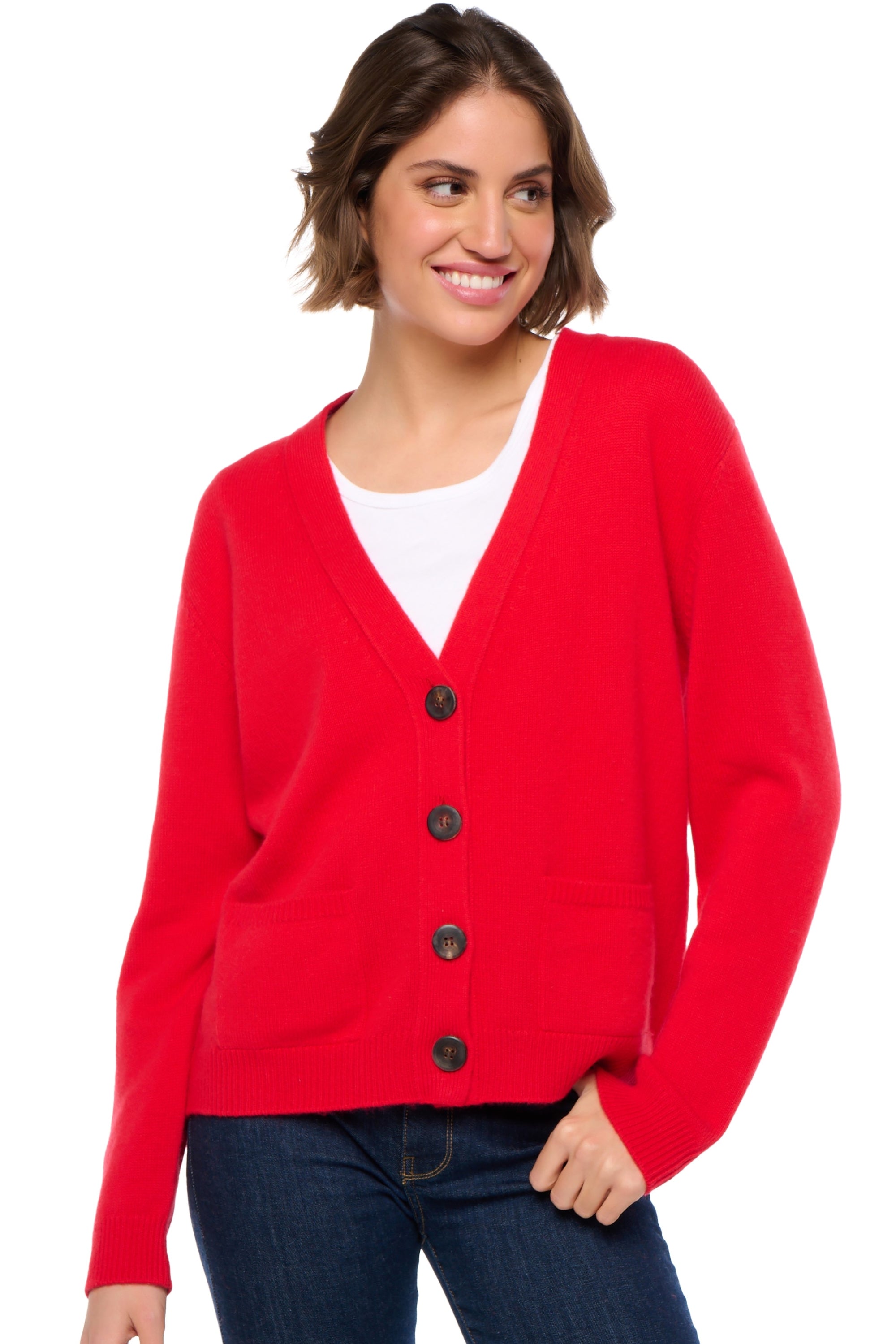 Tanzania en cachemire femme - rouge - Mahogany