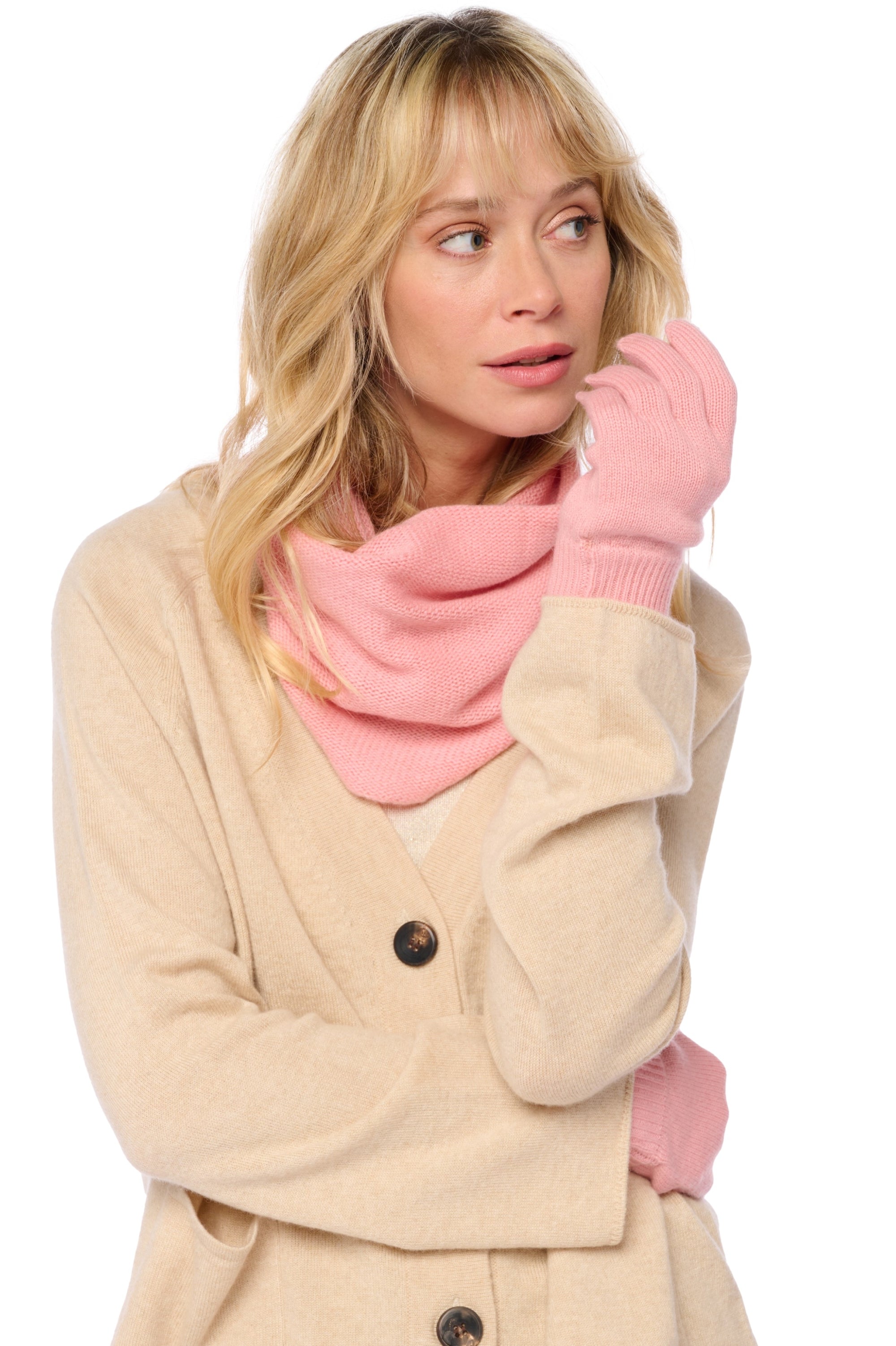 Manine en cachemire femme - tea rose - Mahogany