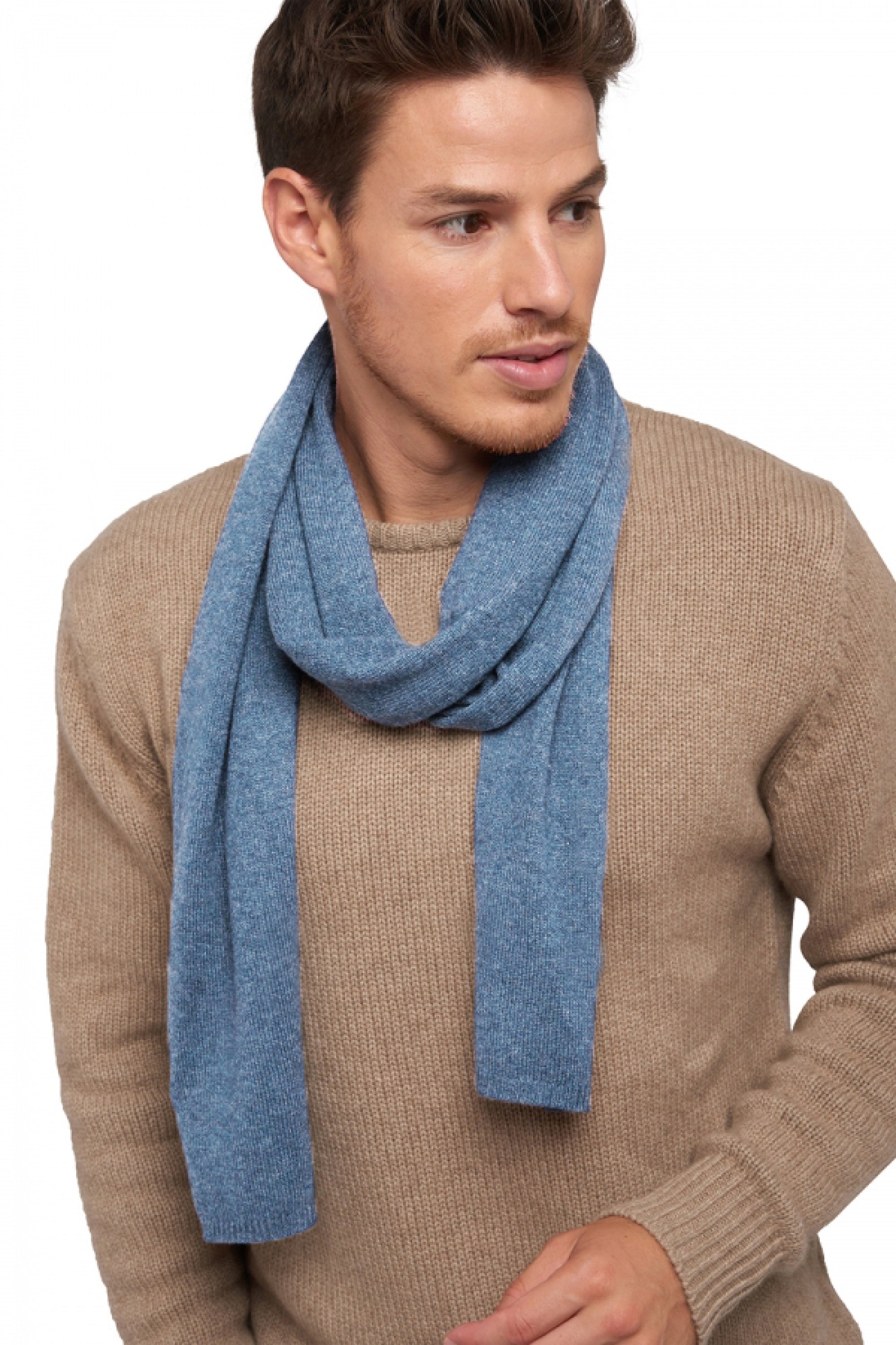 Woolozone en cachemire et laine mixte - bleu jean chiné - Mahogany