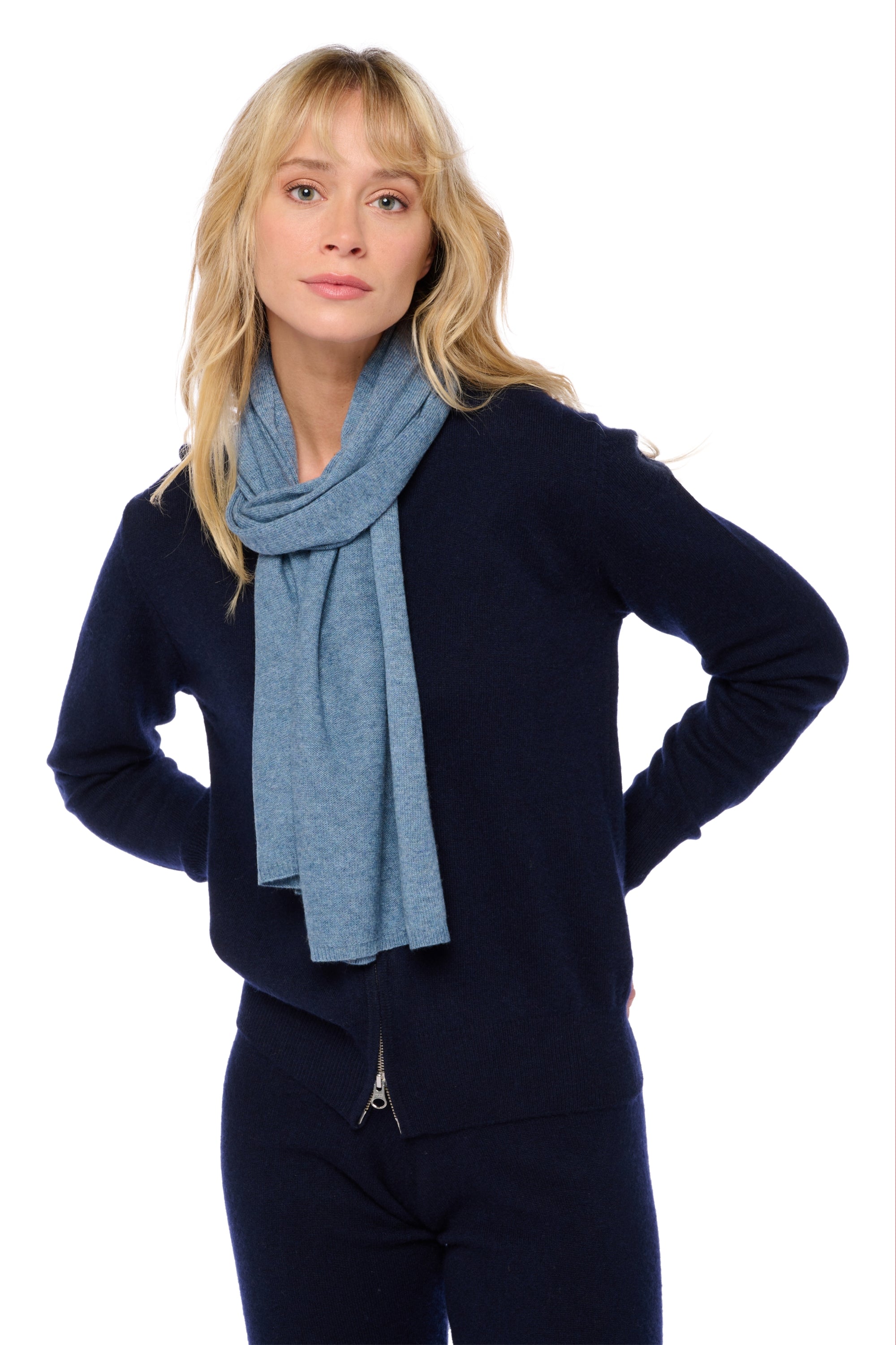 Woolozone en cachemire et laine mixte - indigo chiné - Mahogany