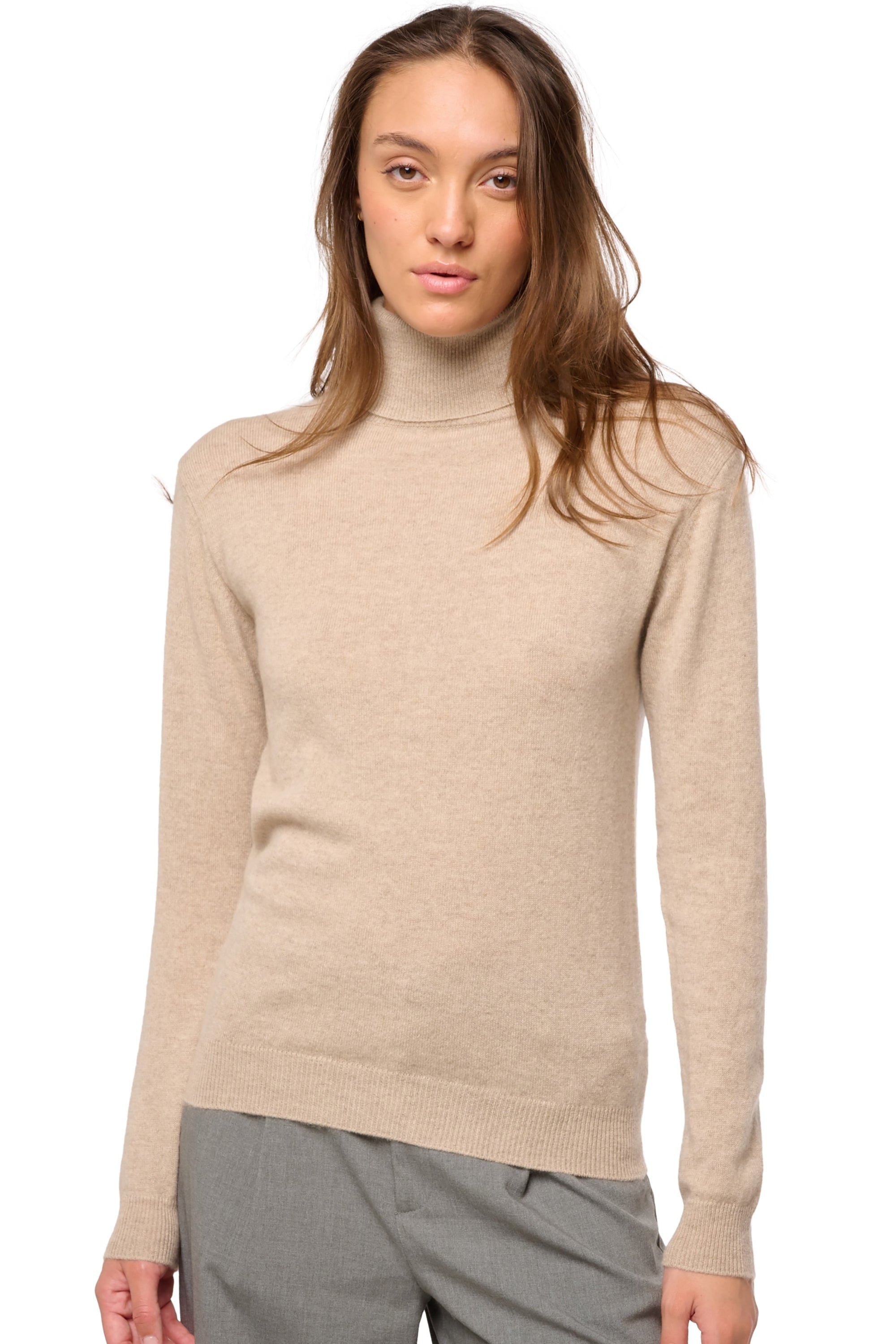 Tale en cachemire femme - spelt - Mahogany