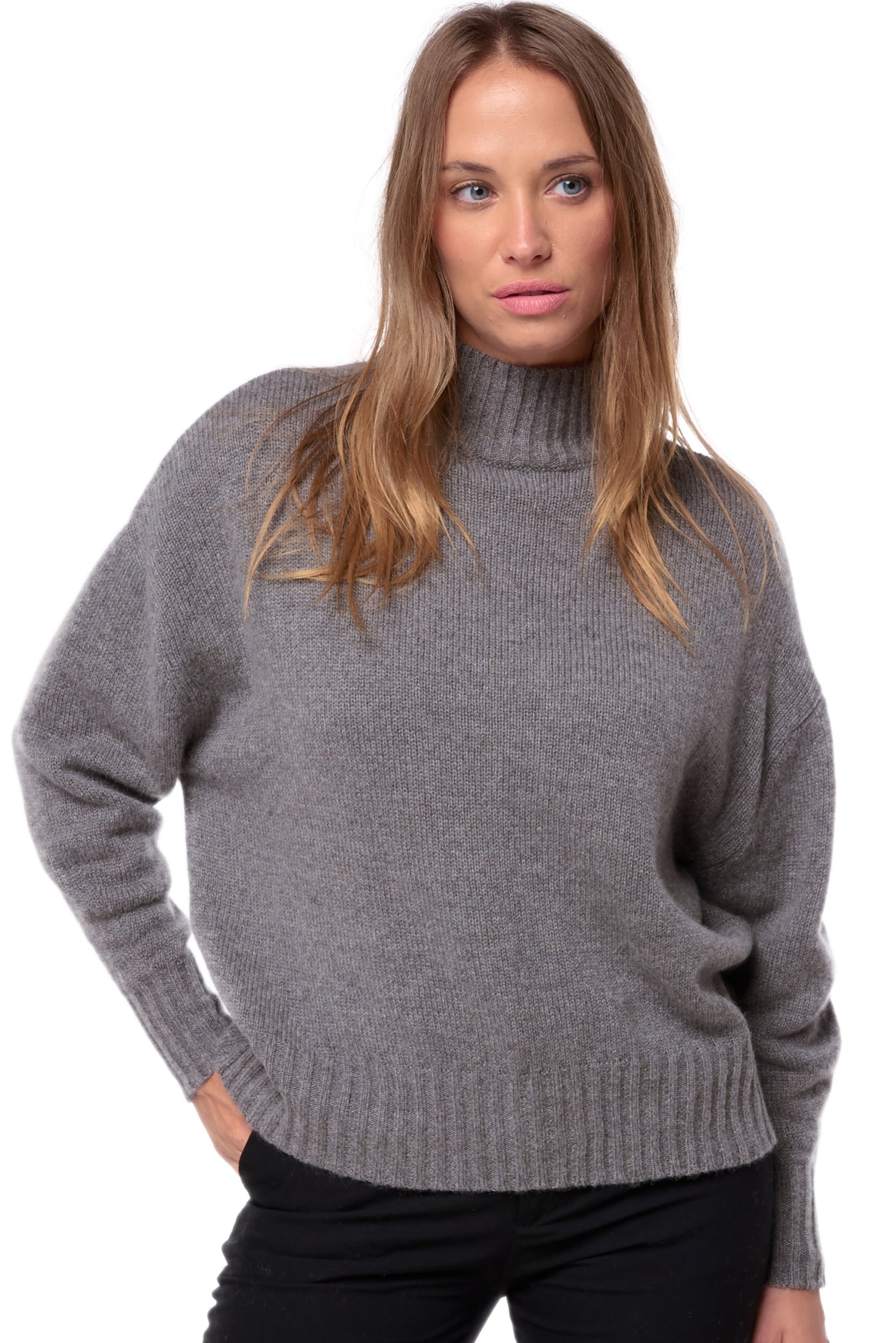 Daniella en cachemire femme - marmotte chiné - Mahogany