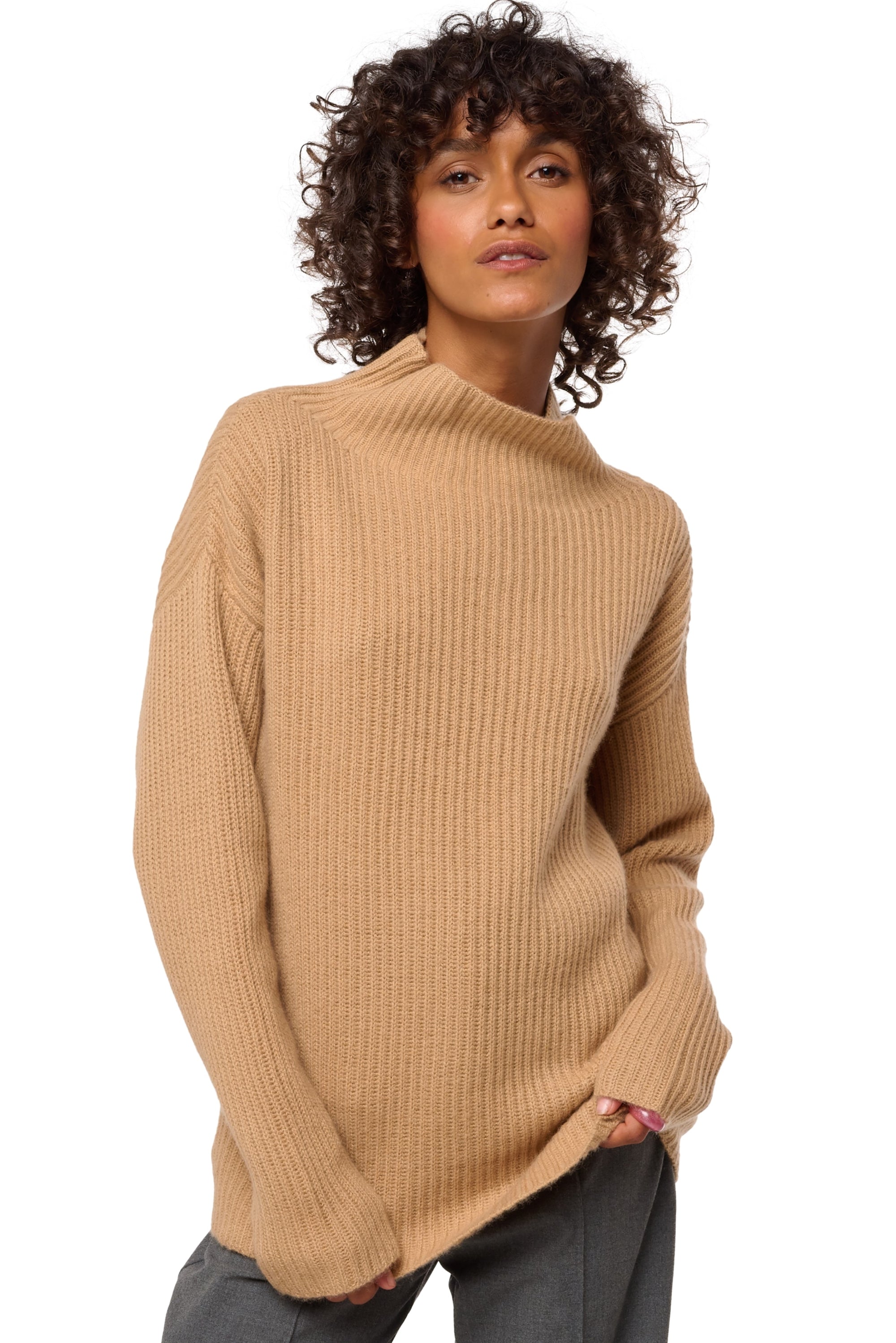 Denver en cachemire femme - camel - Mahogany