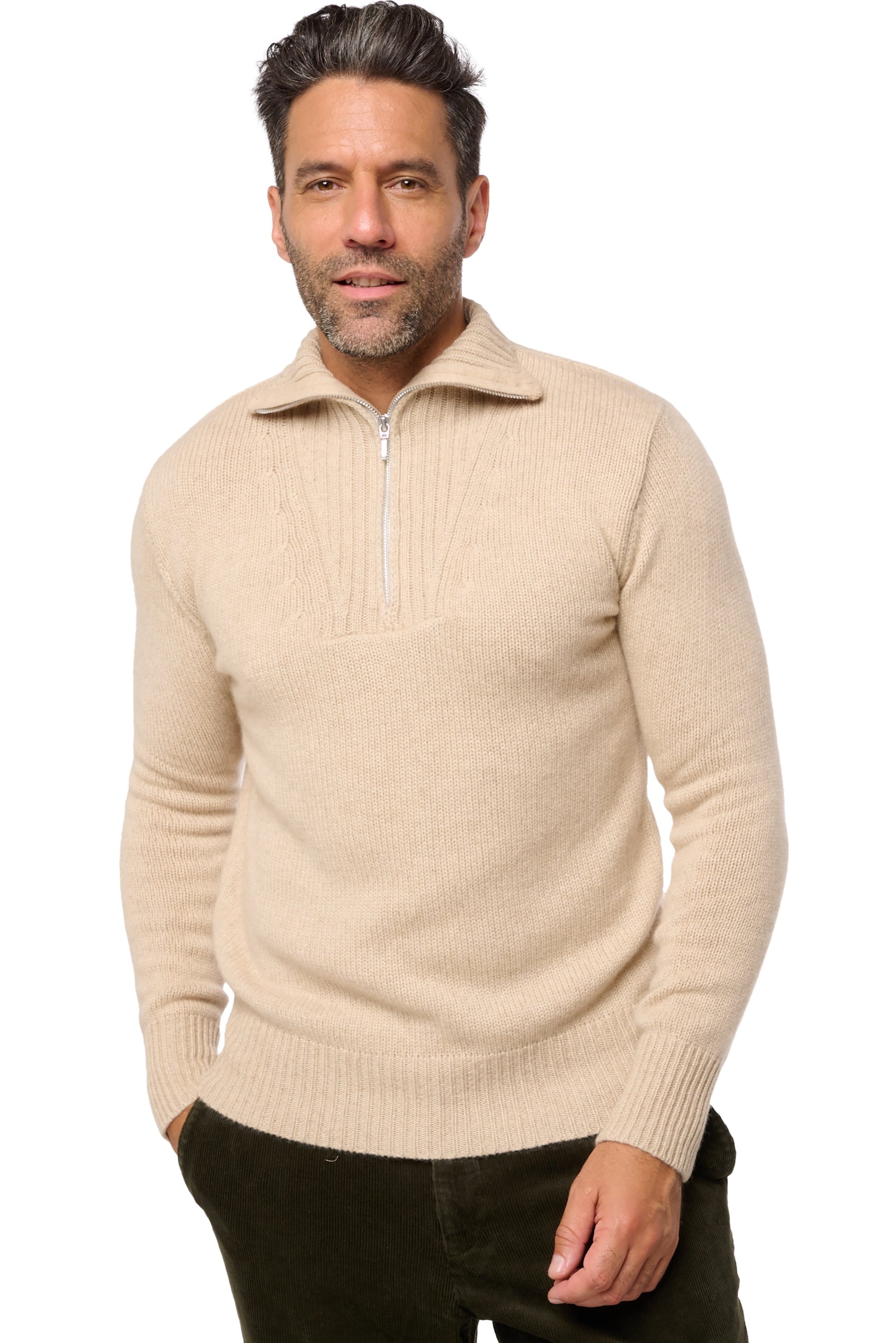 Darius en cachemire homme - natural winter dawn - Mahogany
