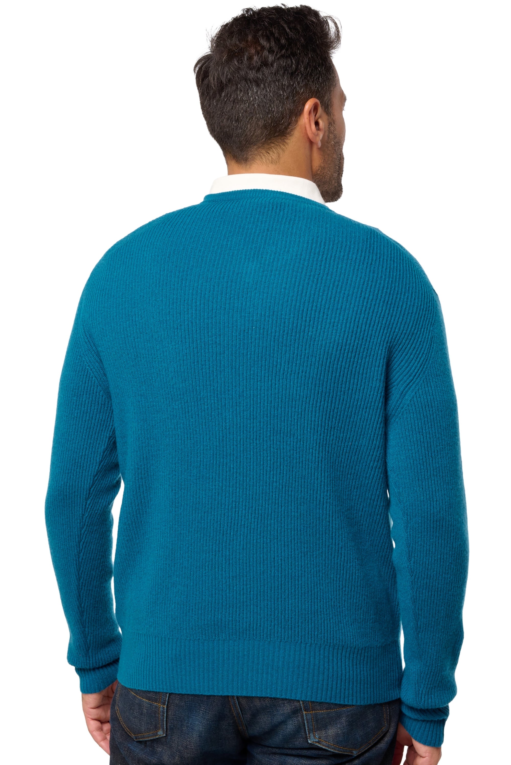 Davos en cachemire homme - Vue 3 - bleu canard - Mahogany