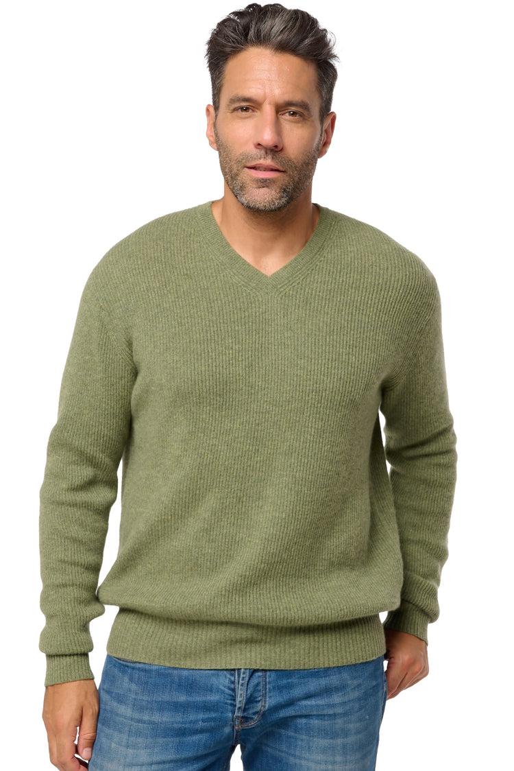 Davos en cachemire homme - vert chiné - Mahogany