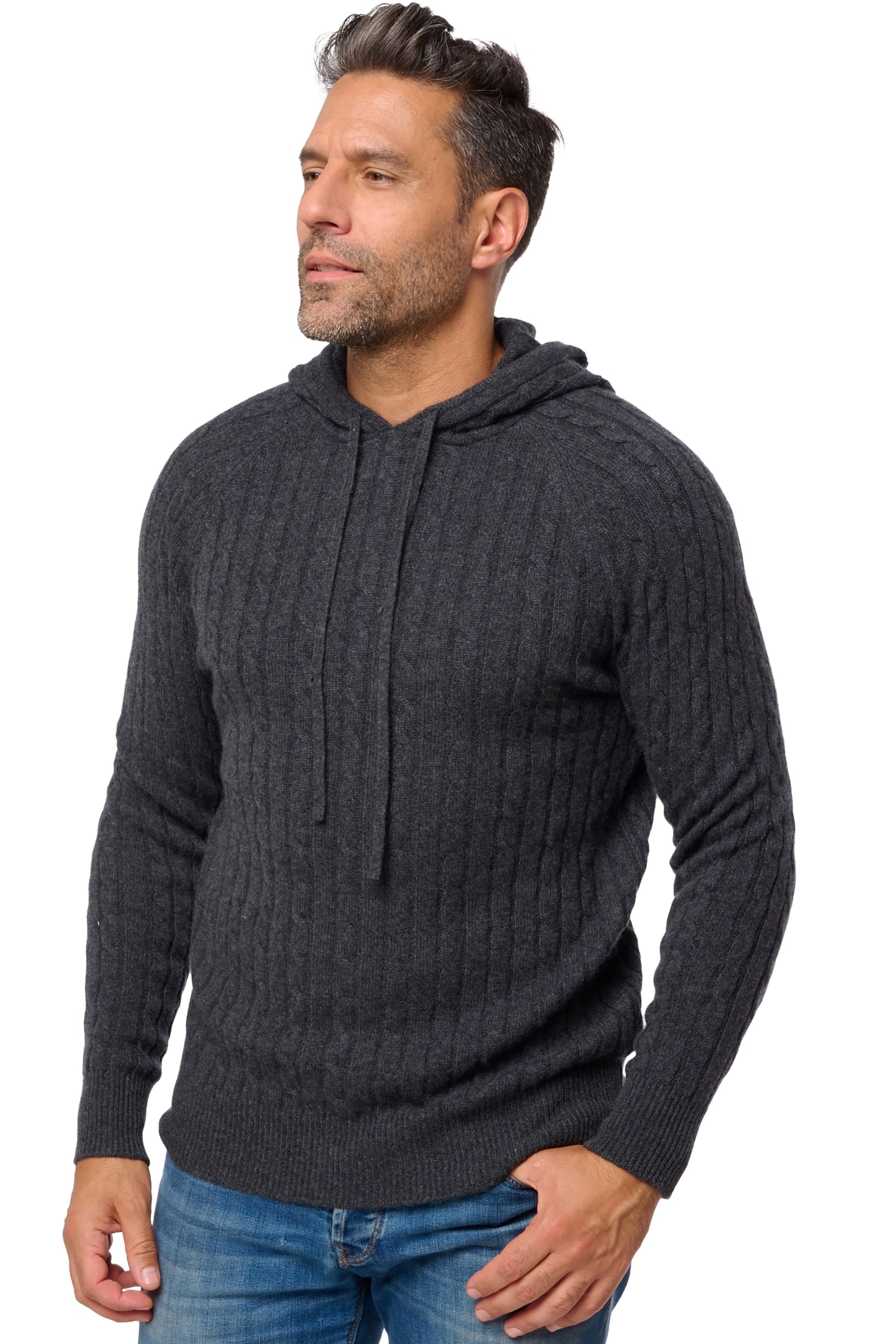 Detroit en cachemire homme - Vue 1 - anthracite chiné - Mahogany