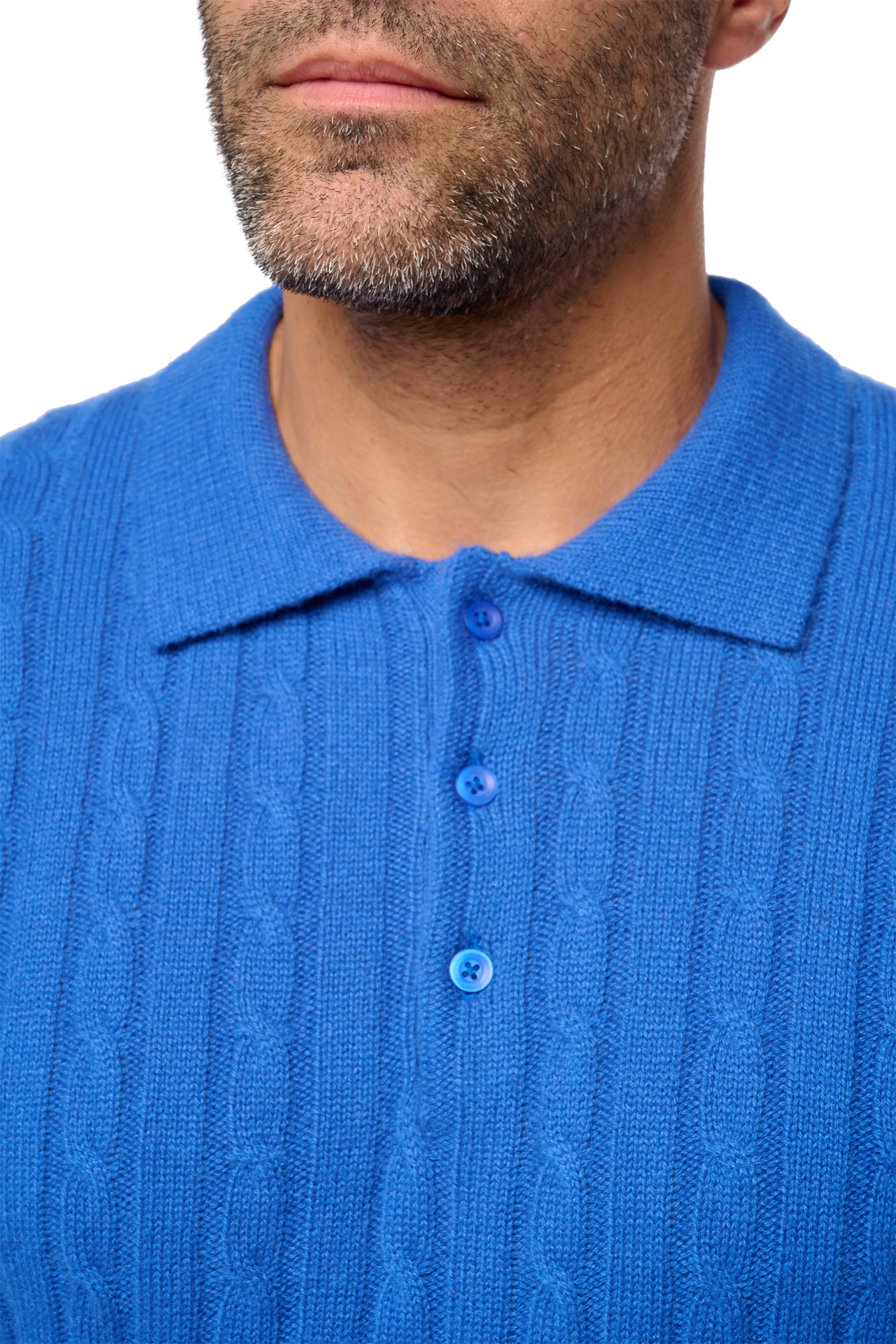 Doha en cachemire homme - Vue 2 - bleu lapis - Mahogany