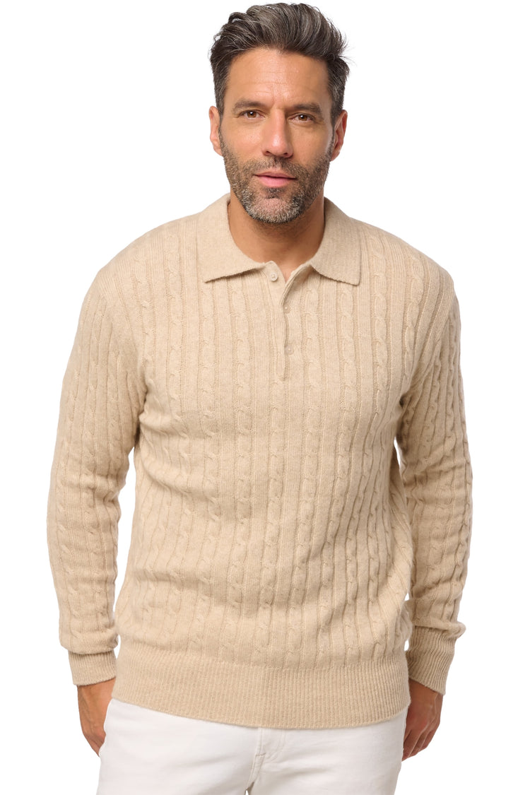 Doha en cachemire homme - natural winter dawn - Mahogany