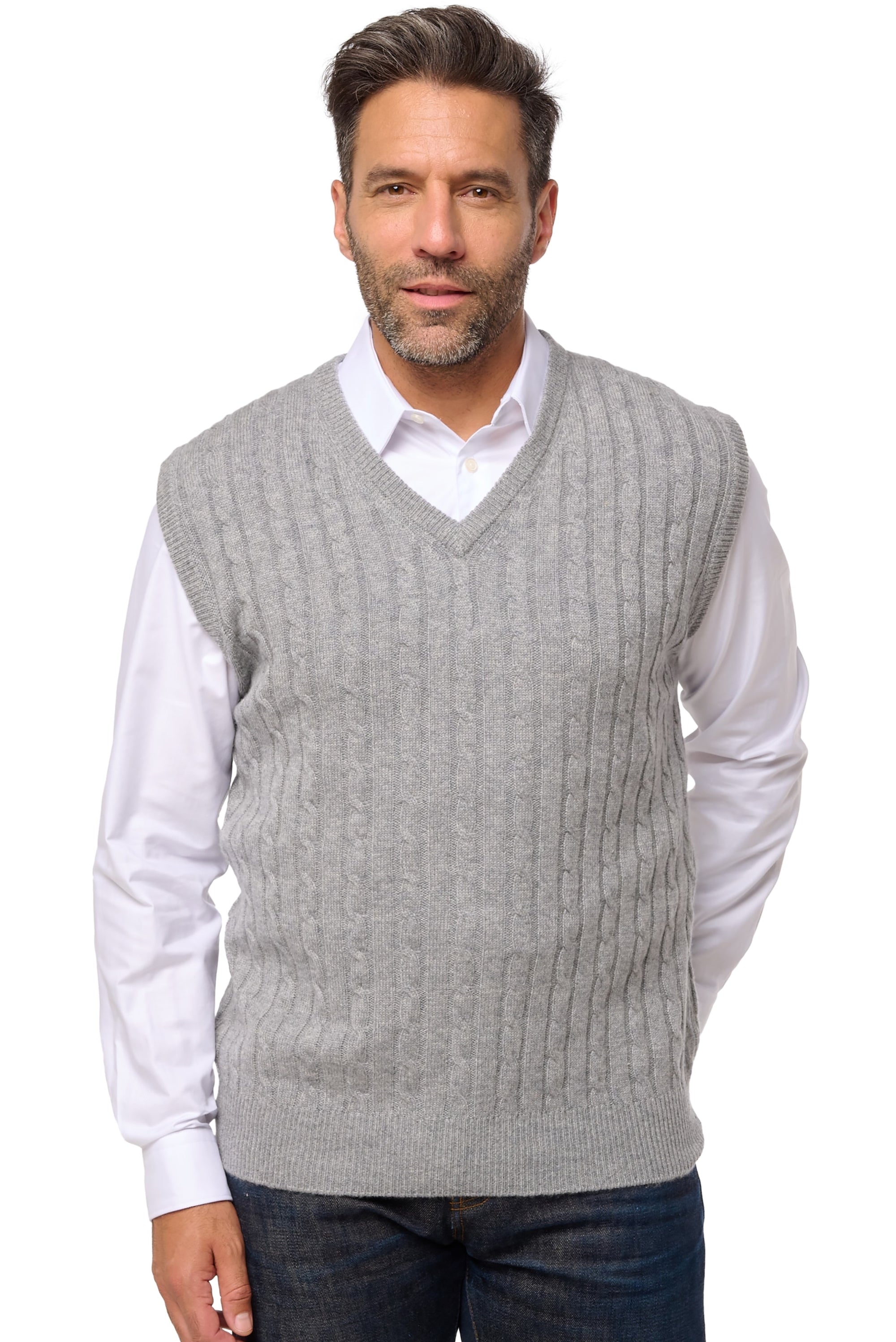 Dublin en cachemire homme - gris chiné - Mahogany