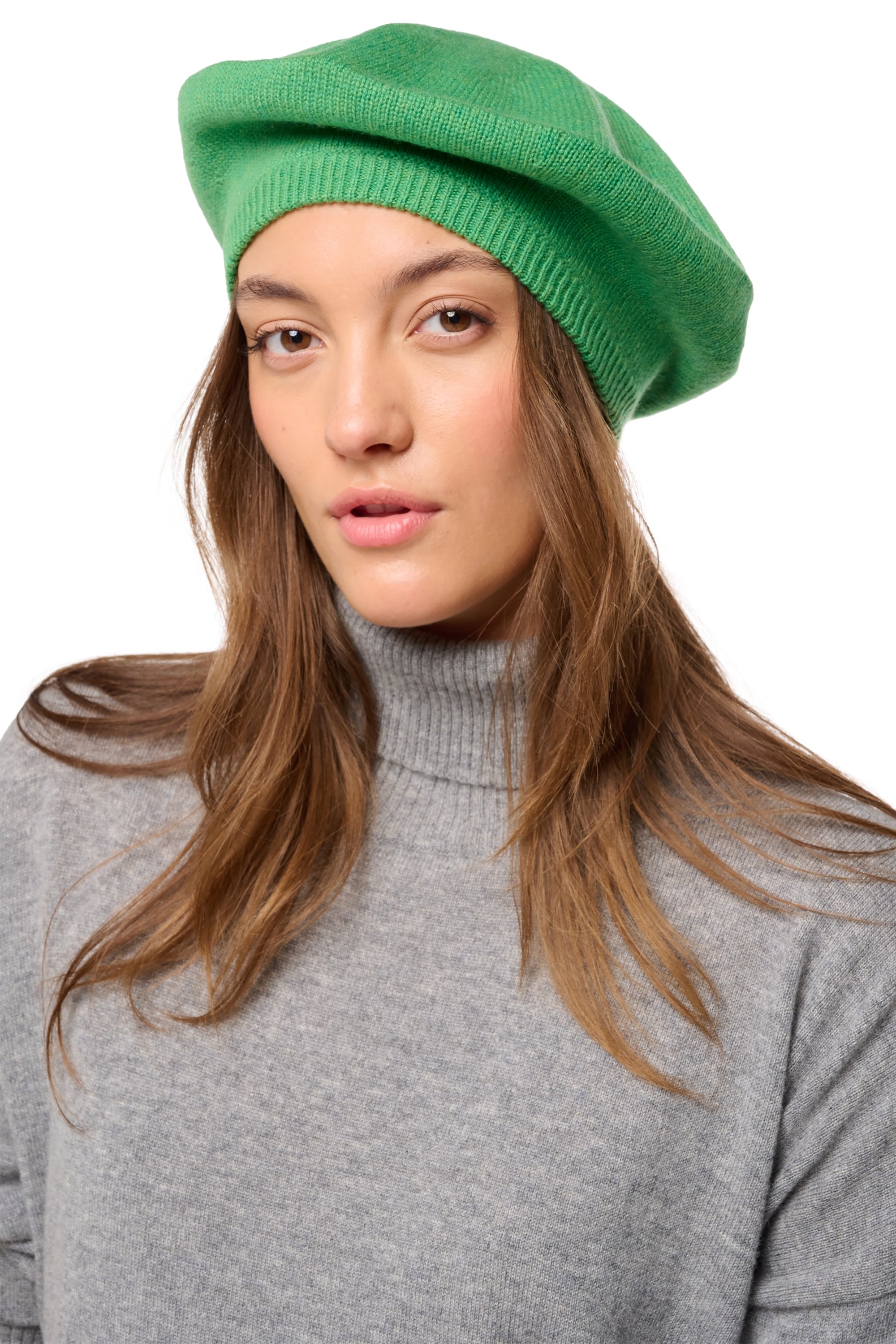 Beret en cachemire, 100 % Cachemire, mixte, normale / 2 et 4 fils, tricot normal, Mahogany
