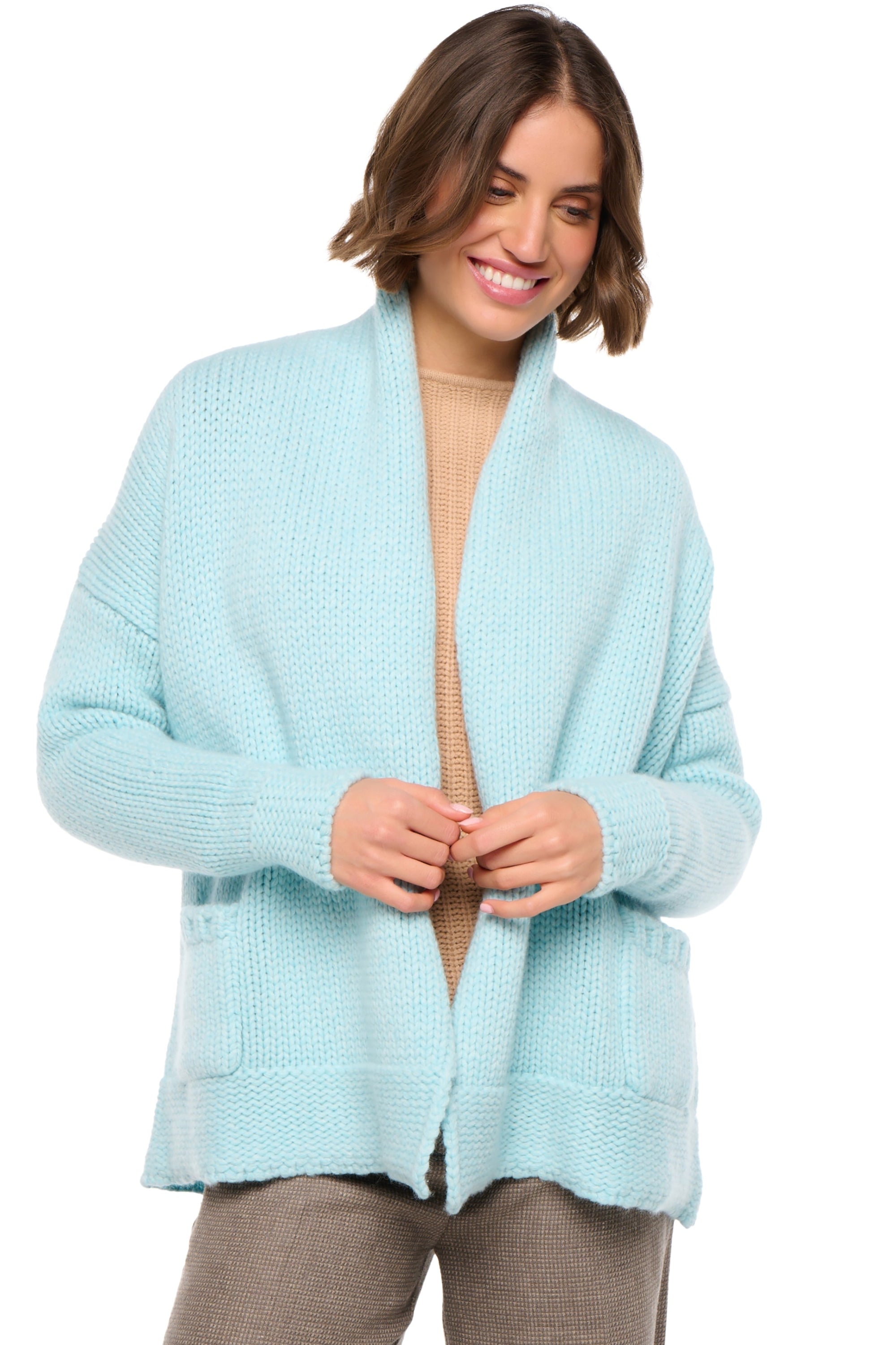 Vienne en cachemire femme - natural écru / aqua - Mahogany