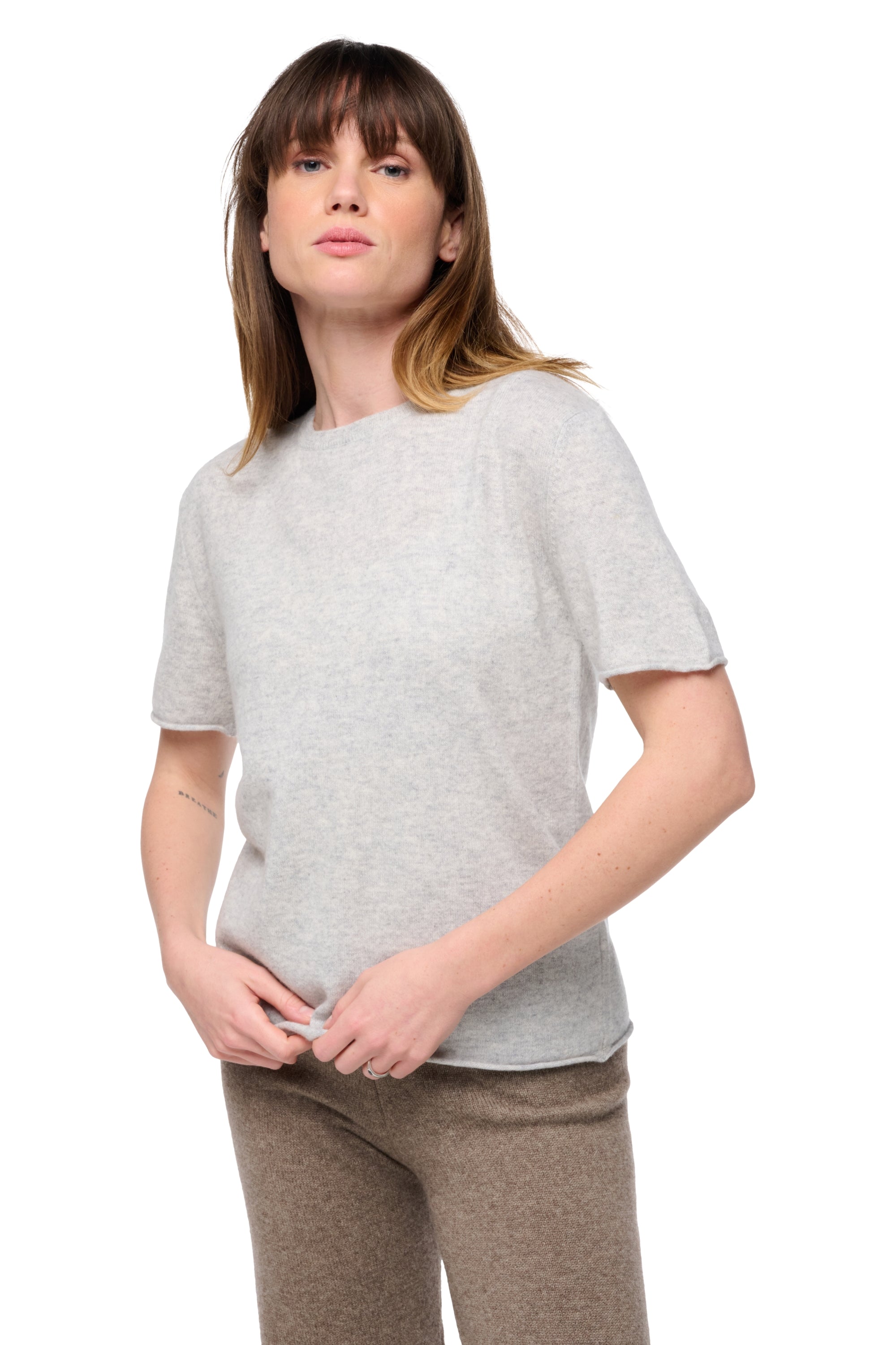 Seattle en cachemire femme - flanelle chiné - Mahogany