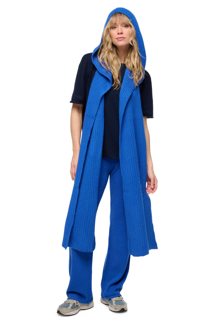 Echarpe en yak, 100 % Yak, femme, capuche, grosse / 6 fils et +, tricot normal, Mahogany