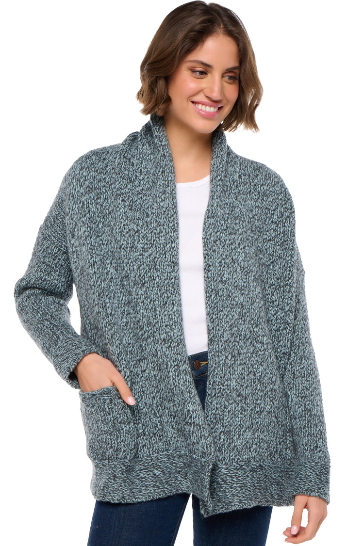 Veste en cachemire, 100 % Cachemire, femme, sans col, coupe droite, manches longues, grosse / 6 fils et +, jersey, Mahogany