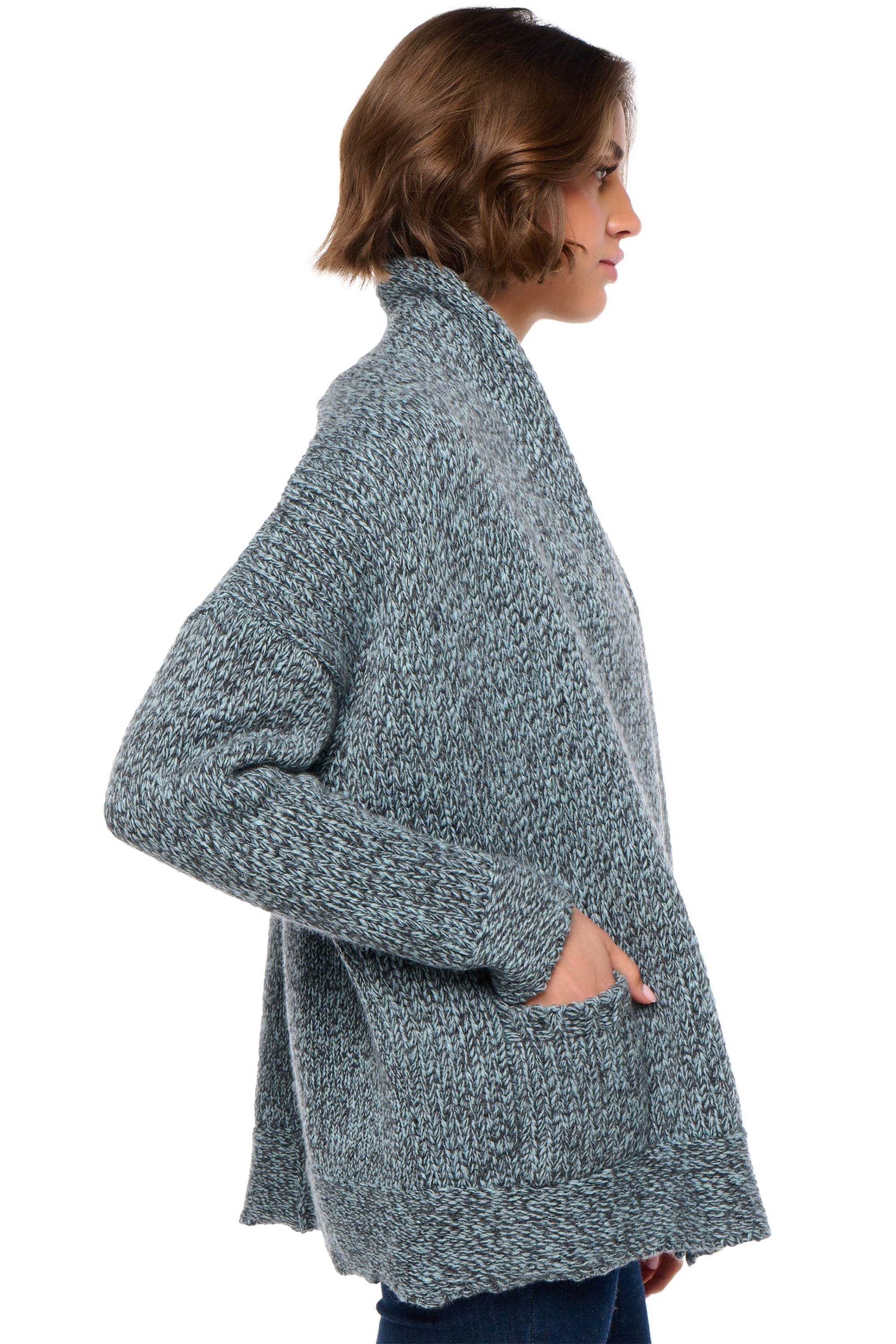 Vienne en cachemire femme - Vue 1 - anthracite chiné / ciel - Mahogany