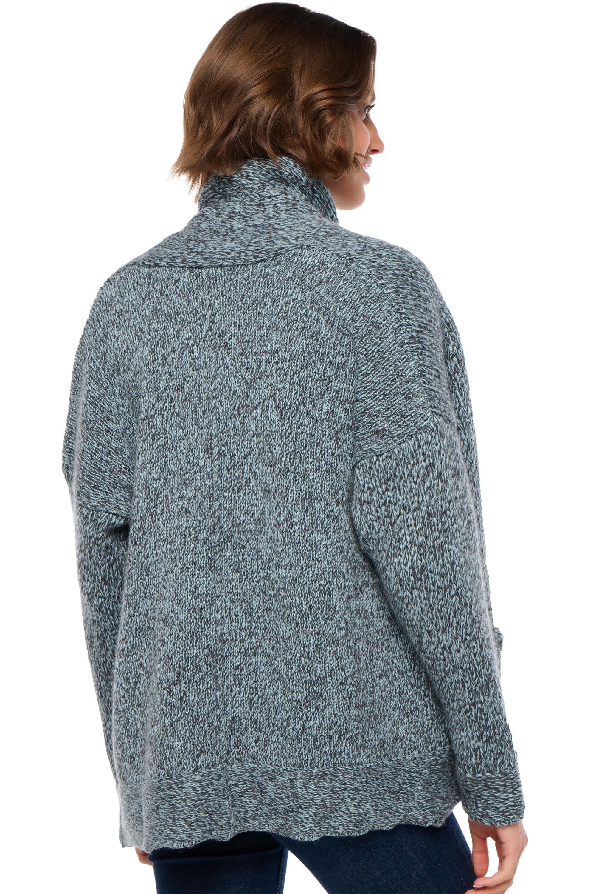 Vienne en cachemire femme - Vue 3 - anthracite chiné / ciel - Mahogany