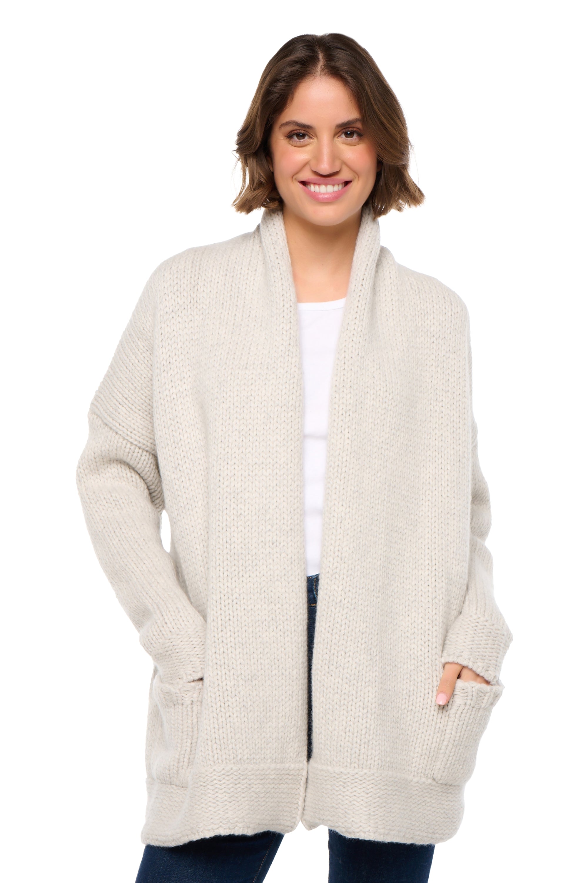 Vienne en cachemire femme - flanelle chiné / natural écru - Mahogany