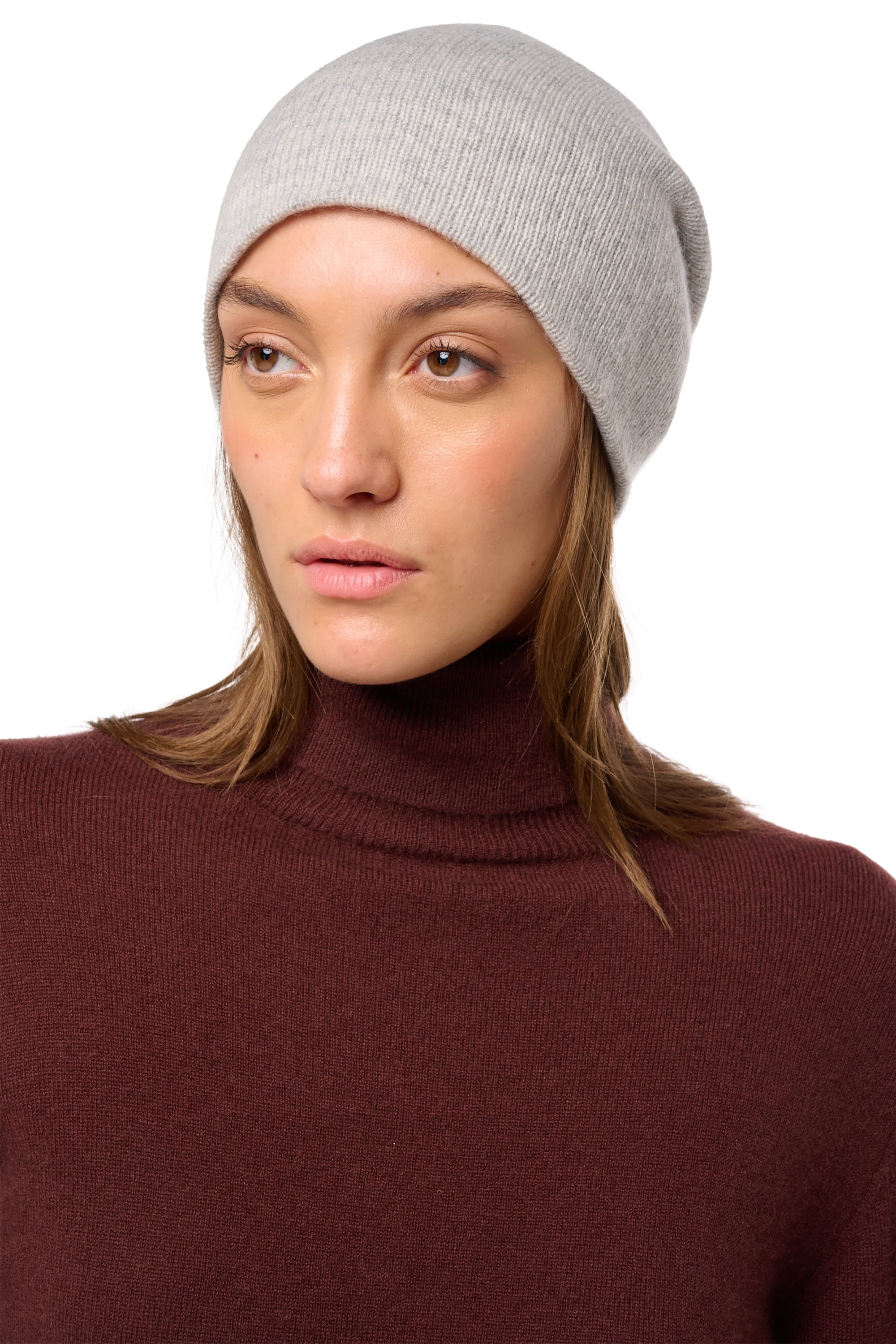 Bonnet en cachemire, 100 % Cachemire, femme, normale / 2 et 4 fils, tricot normal, Mahogany