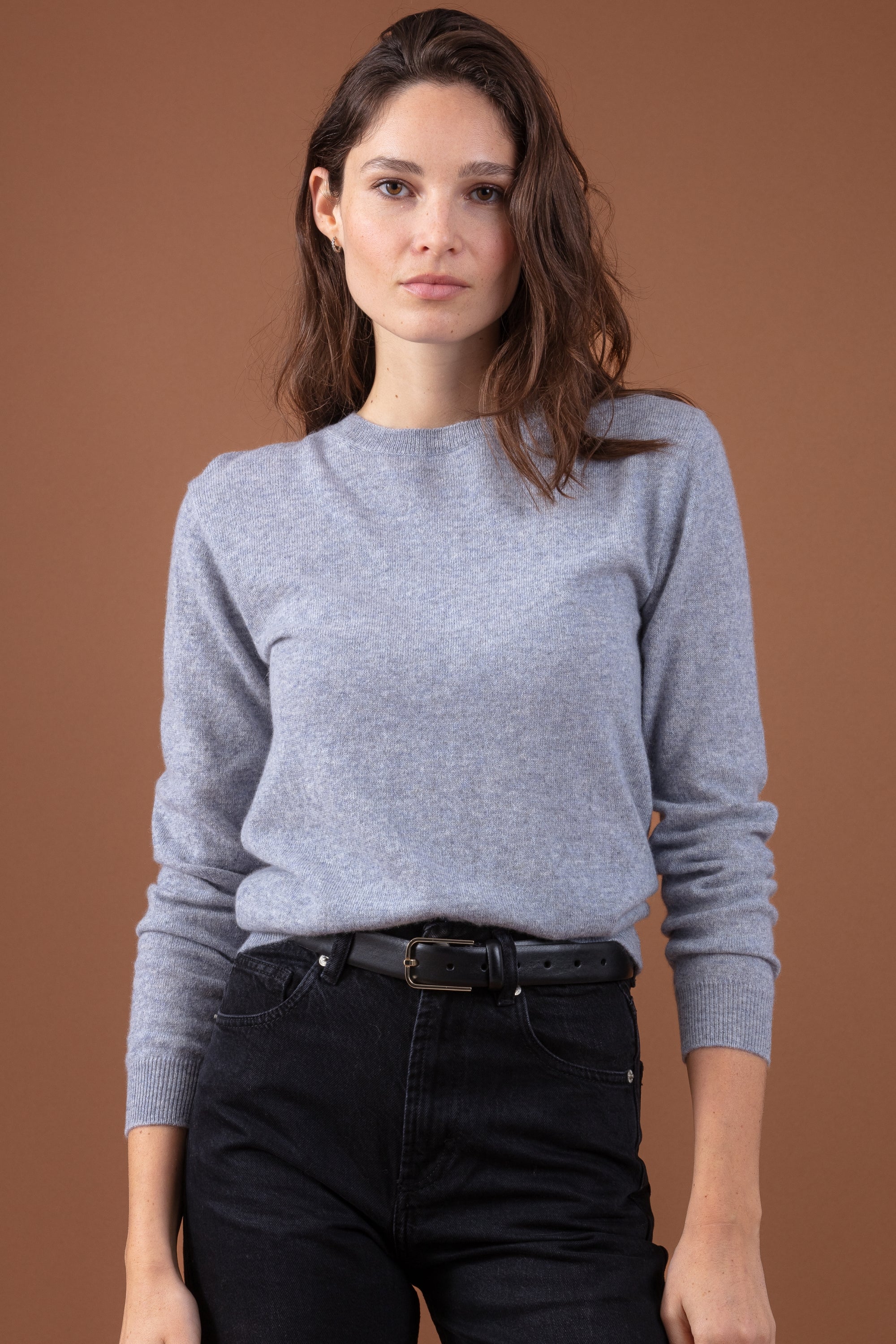 Thalia en cachemire femme - quarry - Mahogany