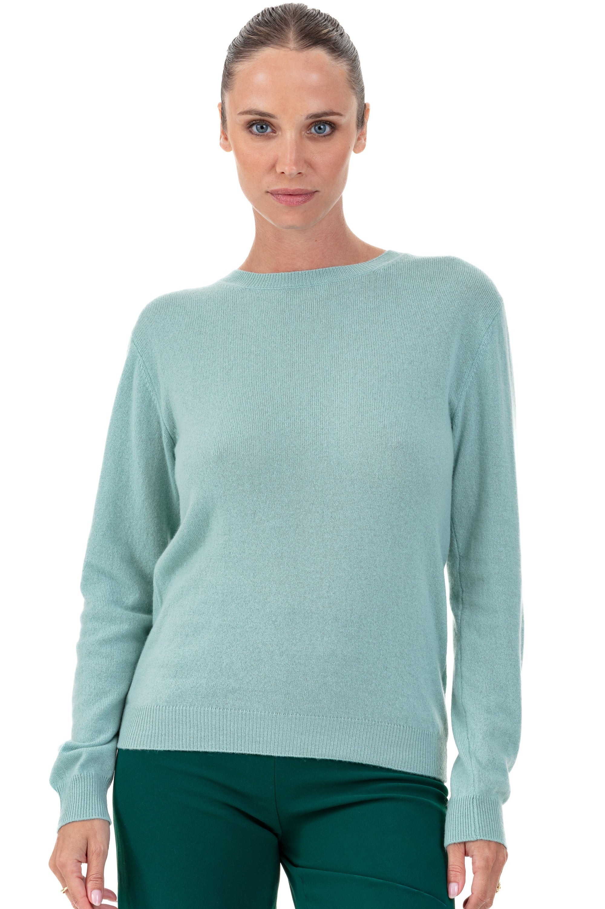 Thalia en cachemire femme - sea foam - Mahogany