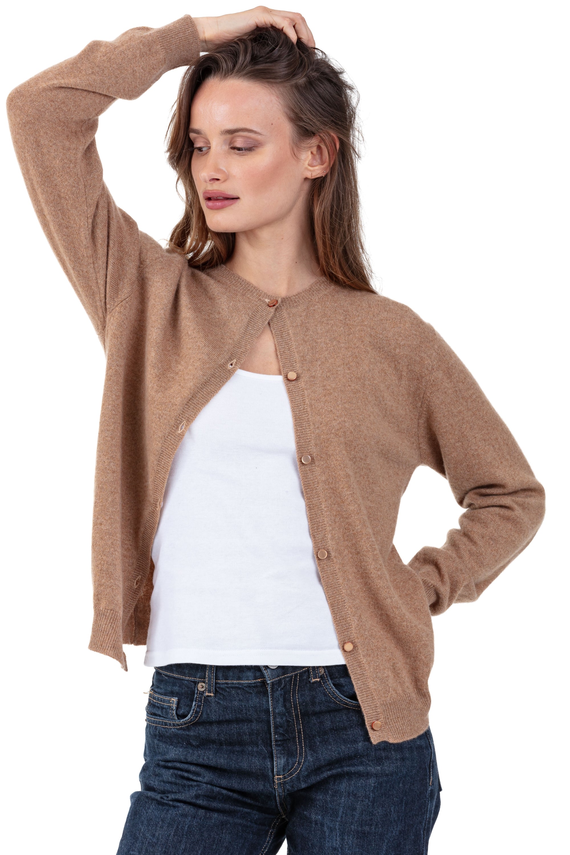 Tyra en cachemire femme - camel - Mahogany
