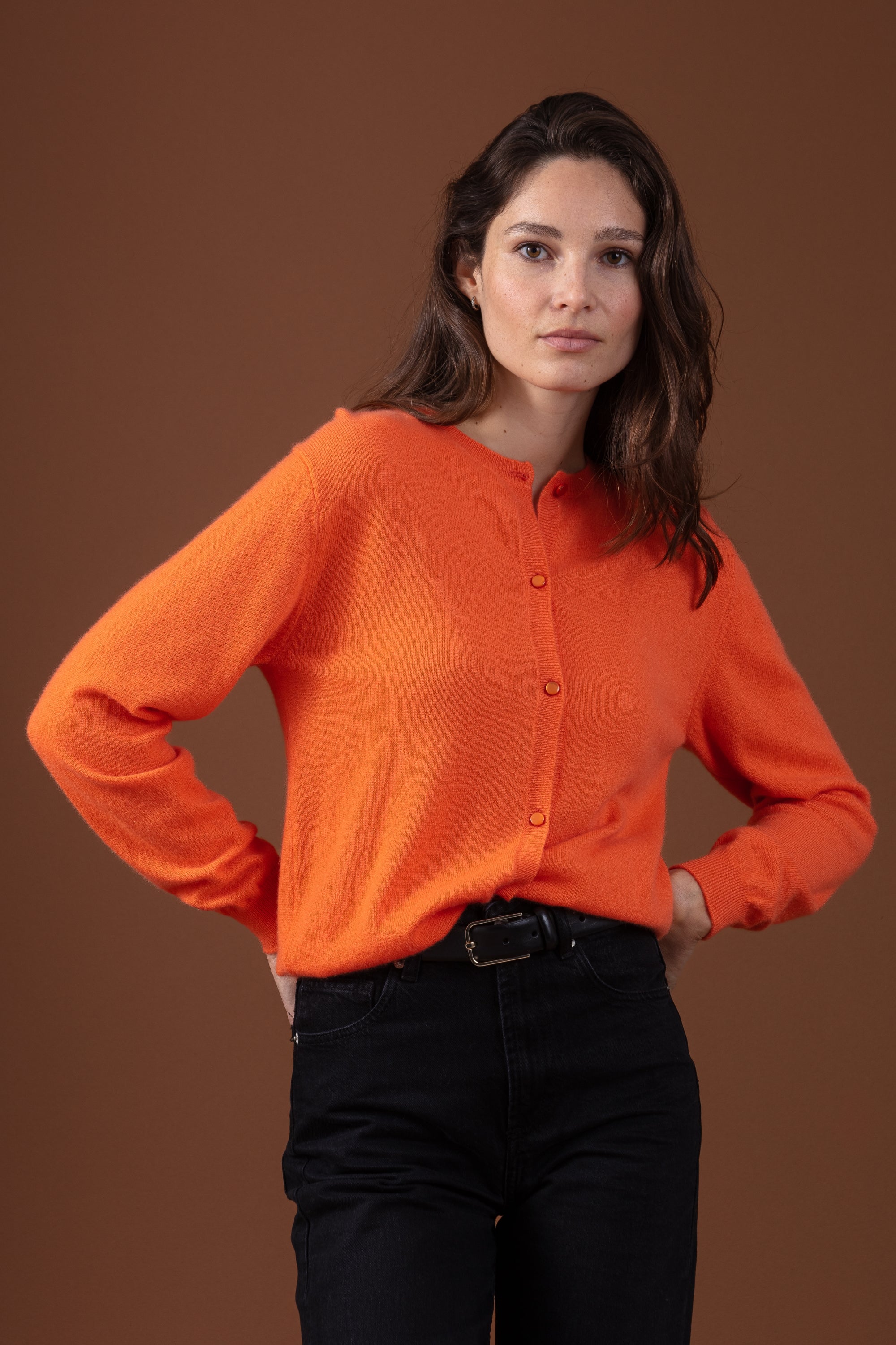 Tyra en cachemire femme - nectarine - Mahogany