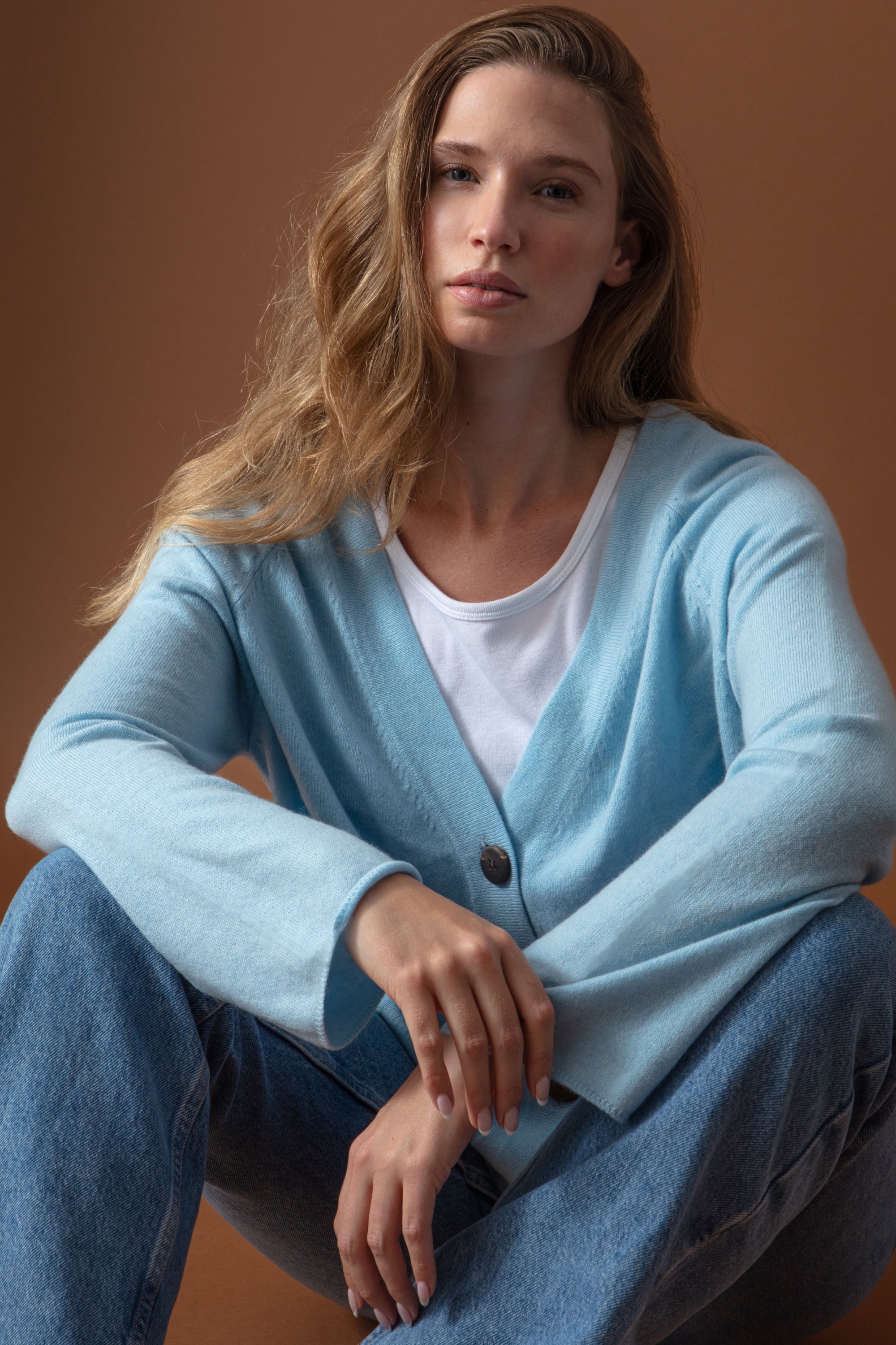 Chana en cachemire femme - bleu clair - Mahogany