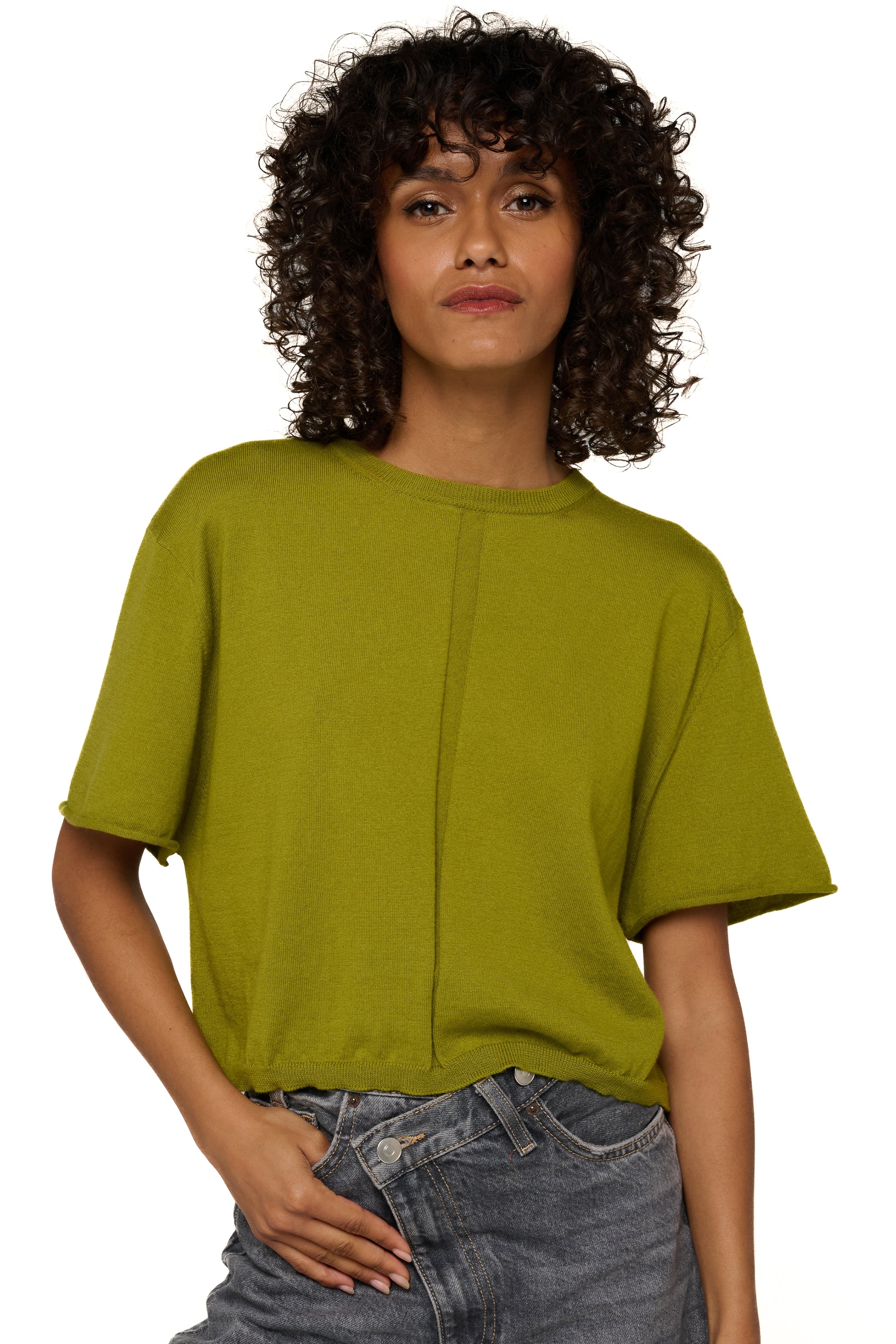 Rita en cachemire et coton femme - sage - Mahogany