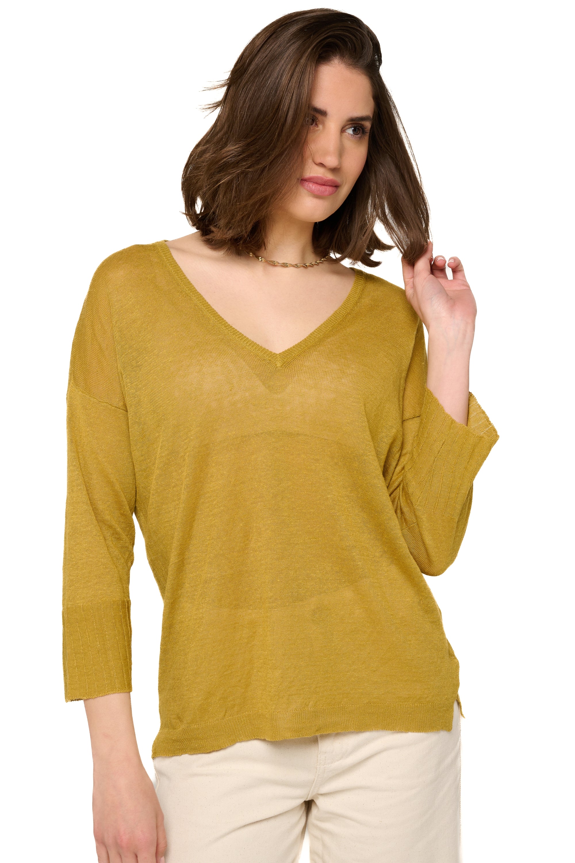 Rosanna en lin femme - curry - Mahogany