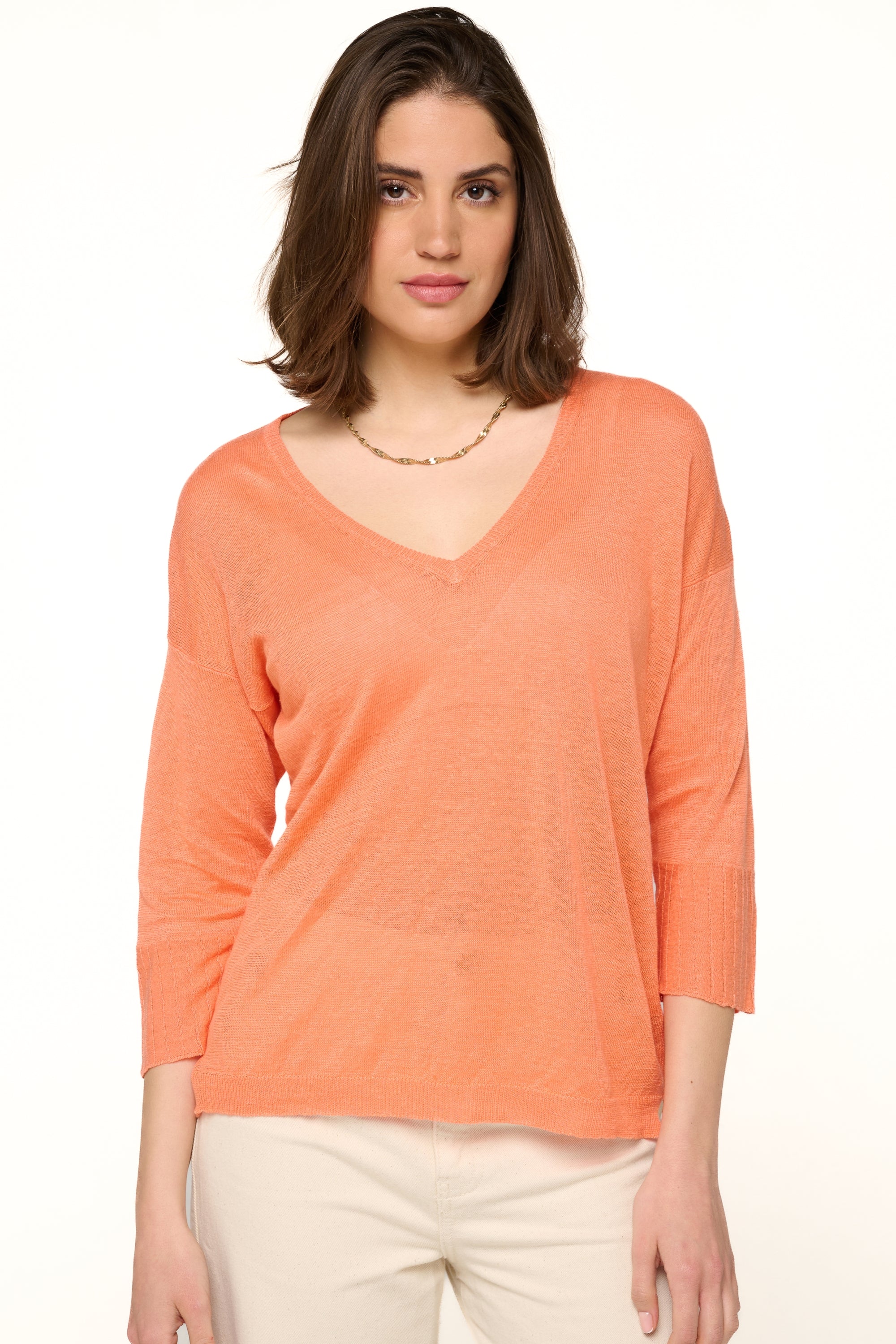 Rosanna en lin femme - papaya - Mahogany