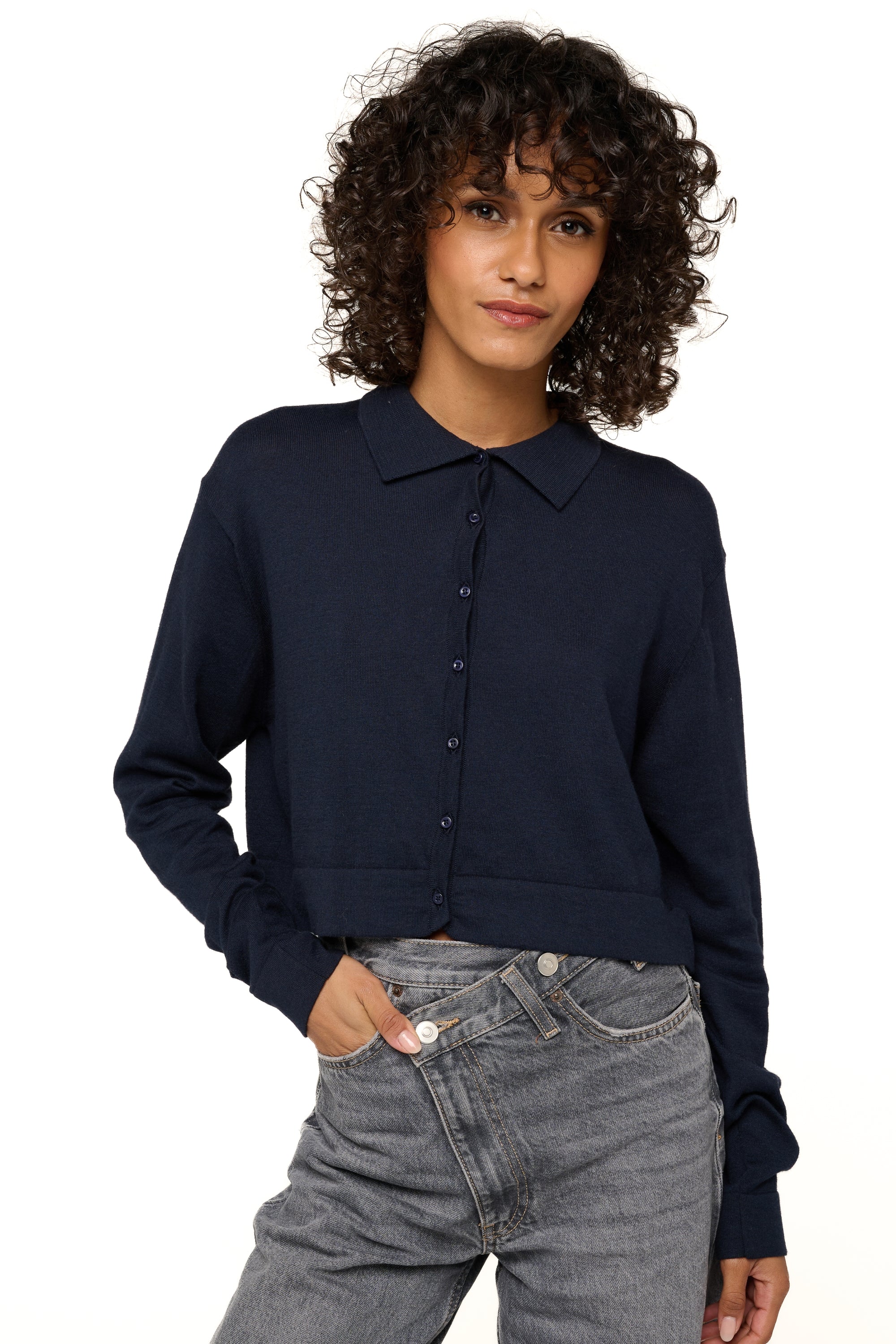 Rishi en cachemire et coton femme - navy - Mahogany