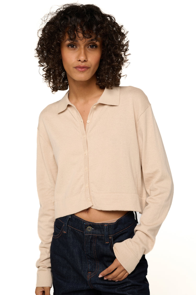 Rishi en cachemire et coton femme - powder - Mahogany