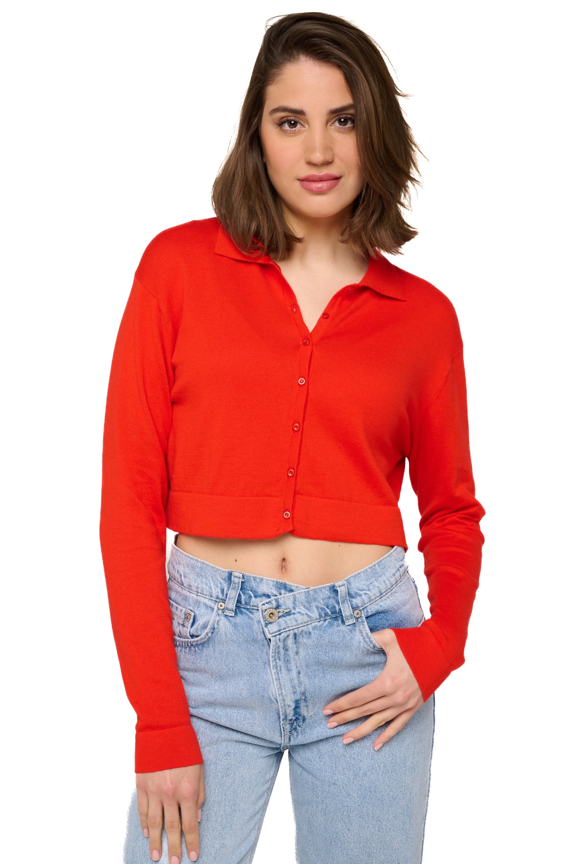 Rishi en cachemire et coton femme - tomato - Mahogany