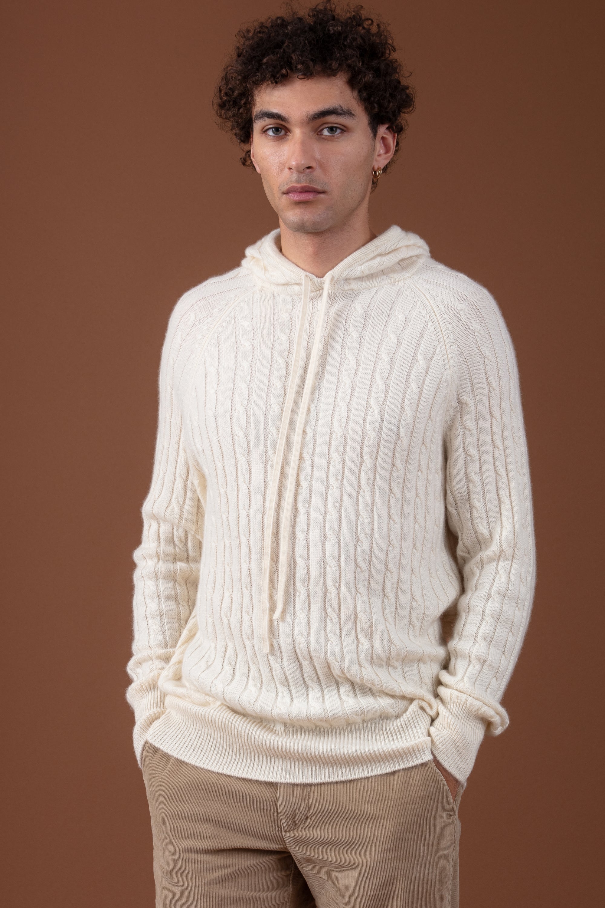 Detroit en cachemire homme - natural écru - Mahogany