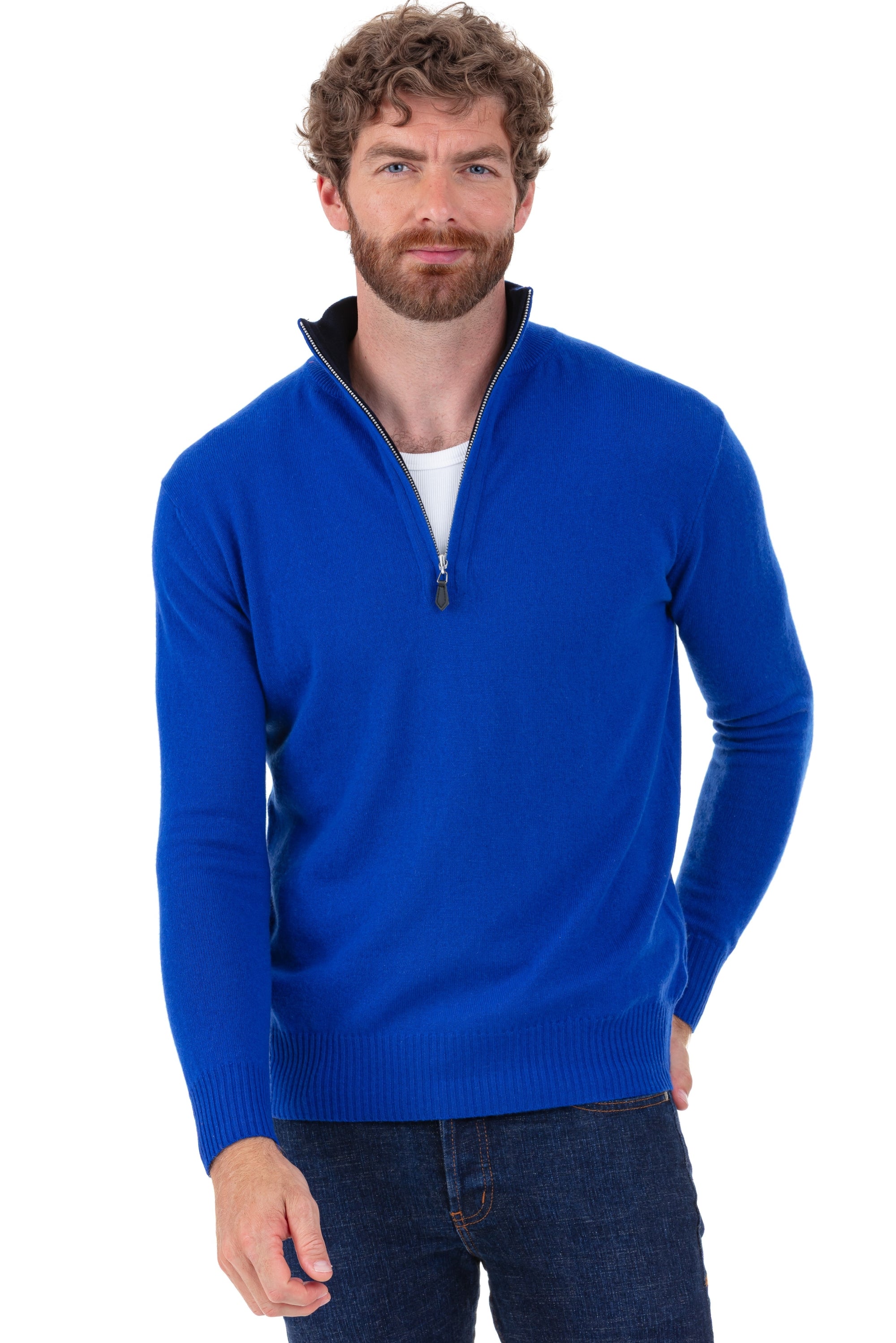Henri en cachemire homme - bleu lapis / marine foncé - Mahogany