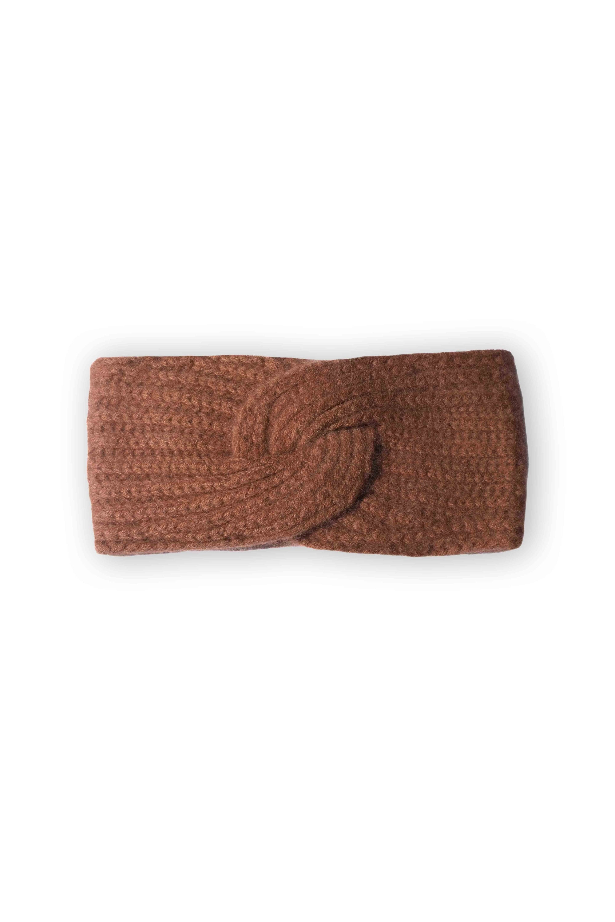 Headband en cachemire, 100 % Cachemire, femme, grosse / 6 fils et +, torsade, Mahogany