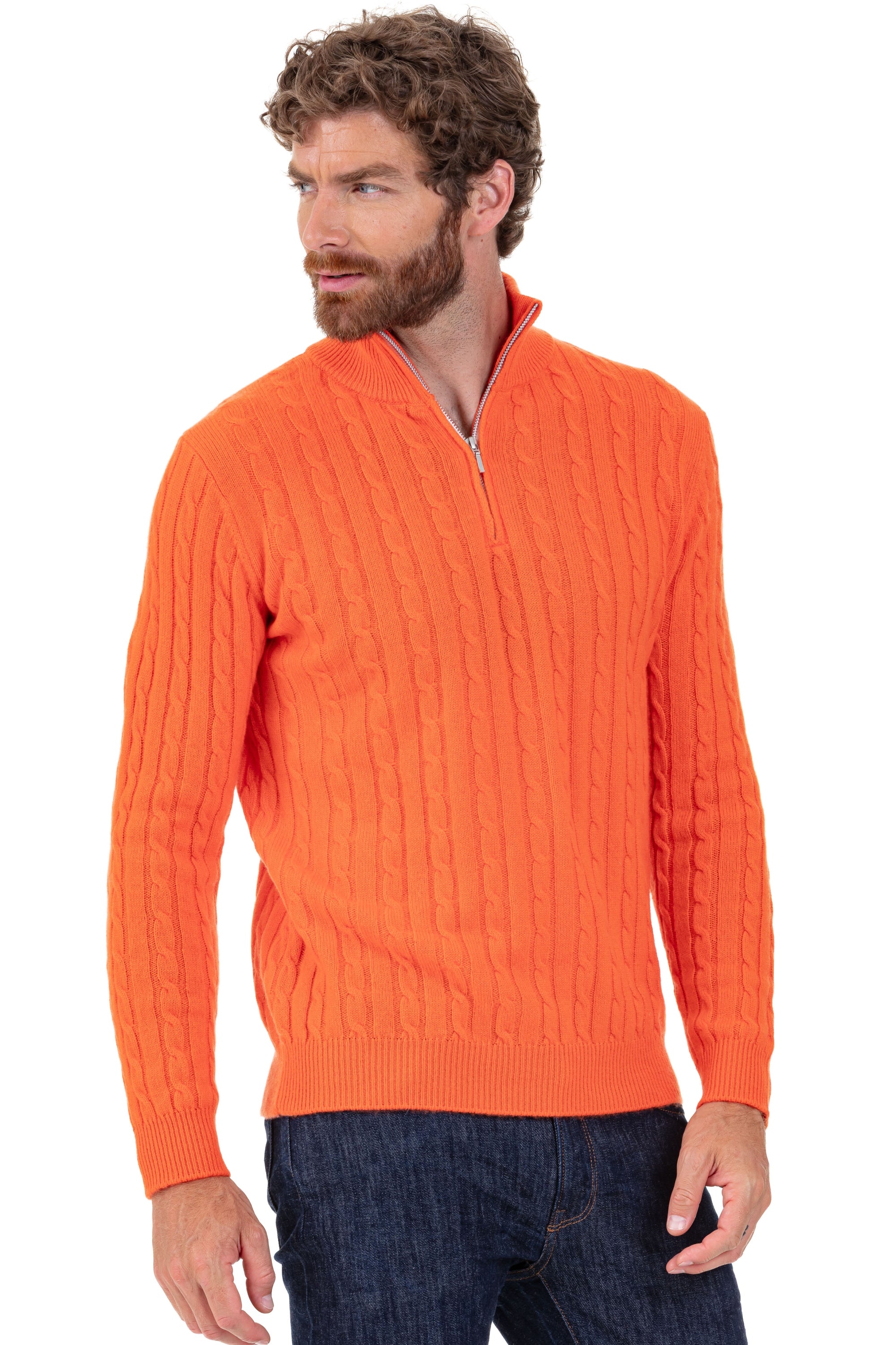 Taurus en cachemire homme - orange - Mahogany