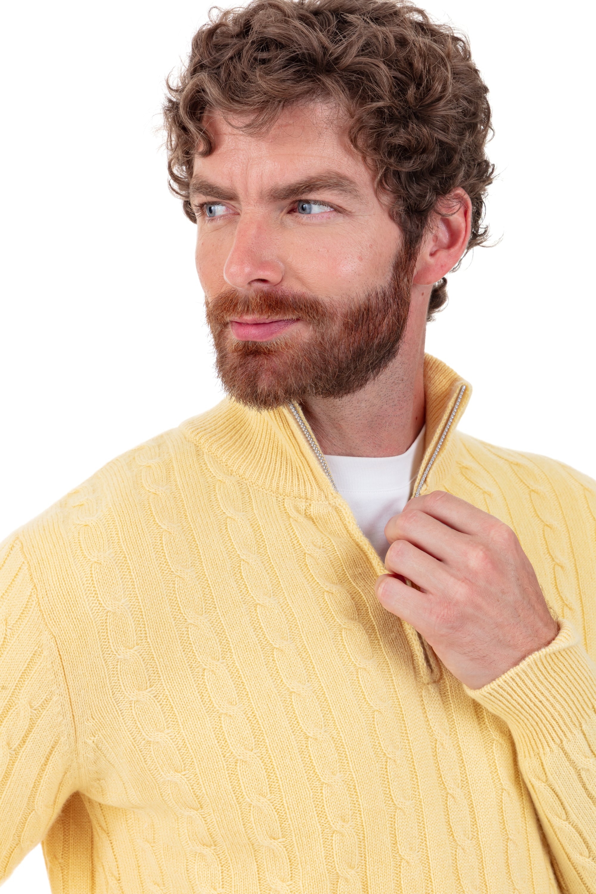 Taurus en cachemire homme - Vue 2 - pina colada - Mahogany