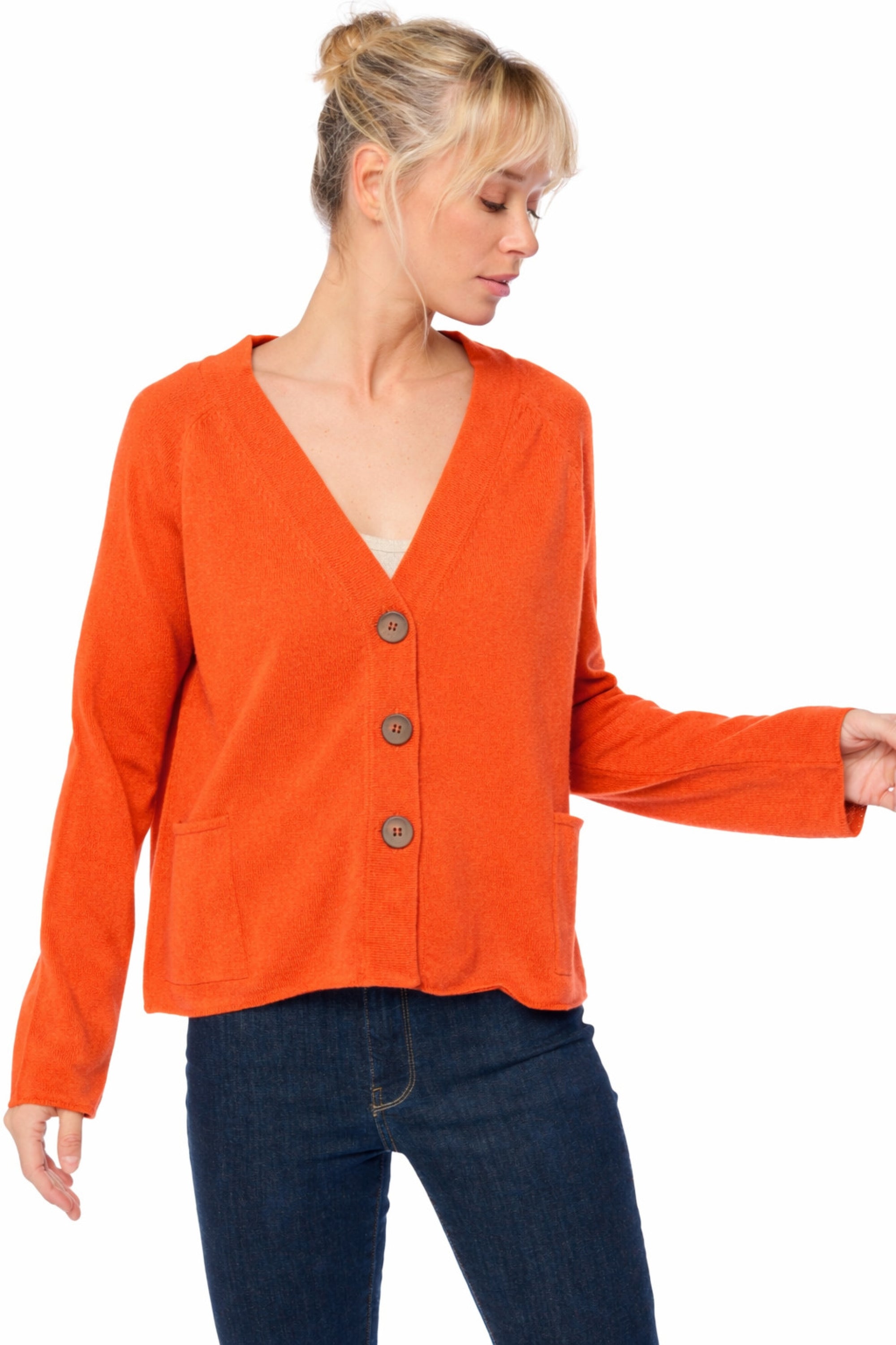 Chana en cachemire femme - orange - Mahogany
