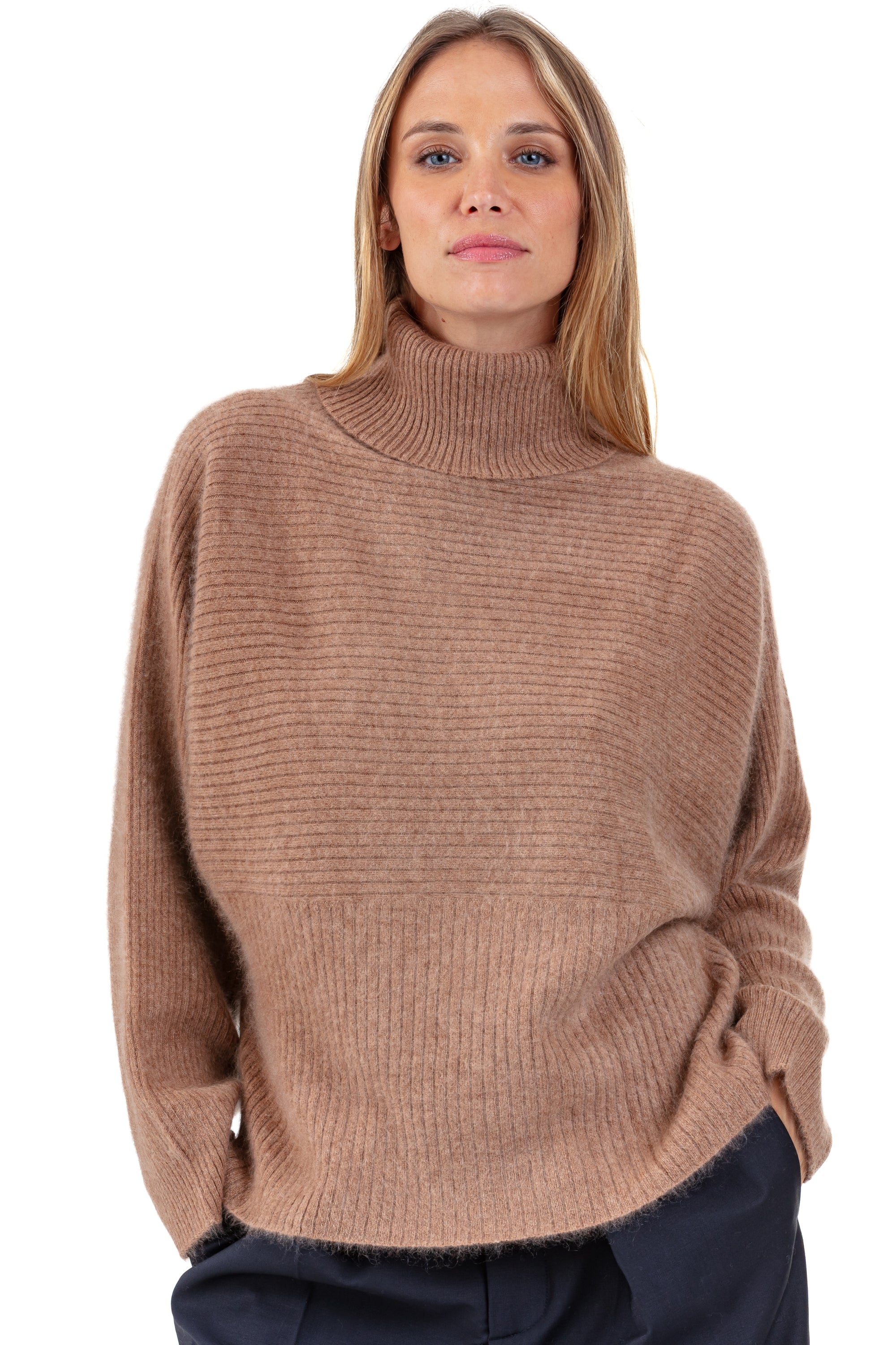 Parvati en cocoon cachemire femme - camel - Mahogany