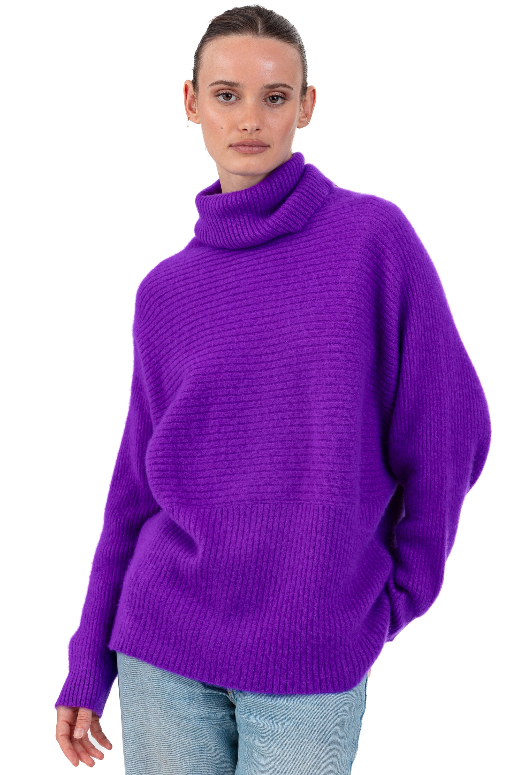 Parvati en cocoon cachemire femme - violet - Mahogany